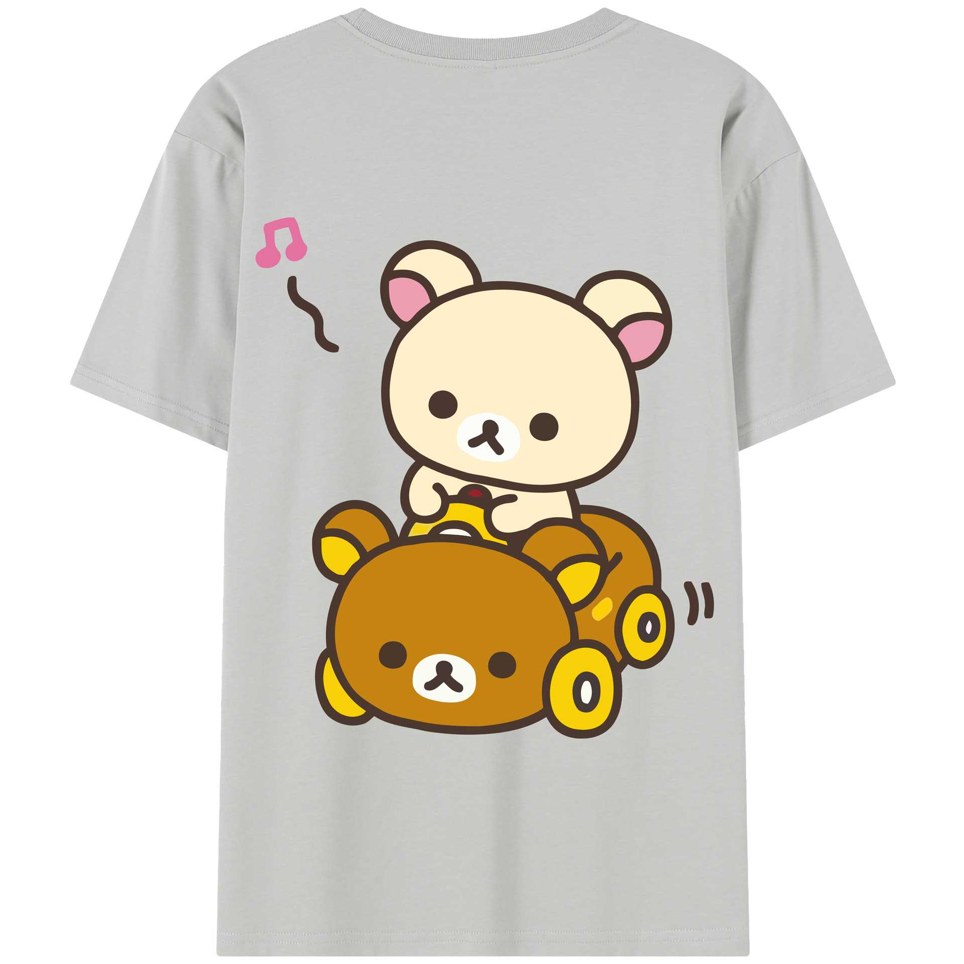 （画像用） リラックマ リラックマ キイロイトリ Rilakkuma Korilakkuma Kiiroitori 綿100％半袖Tシャツ（背面プリント）