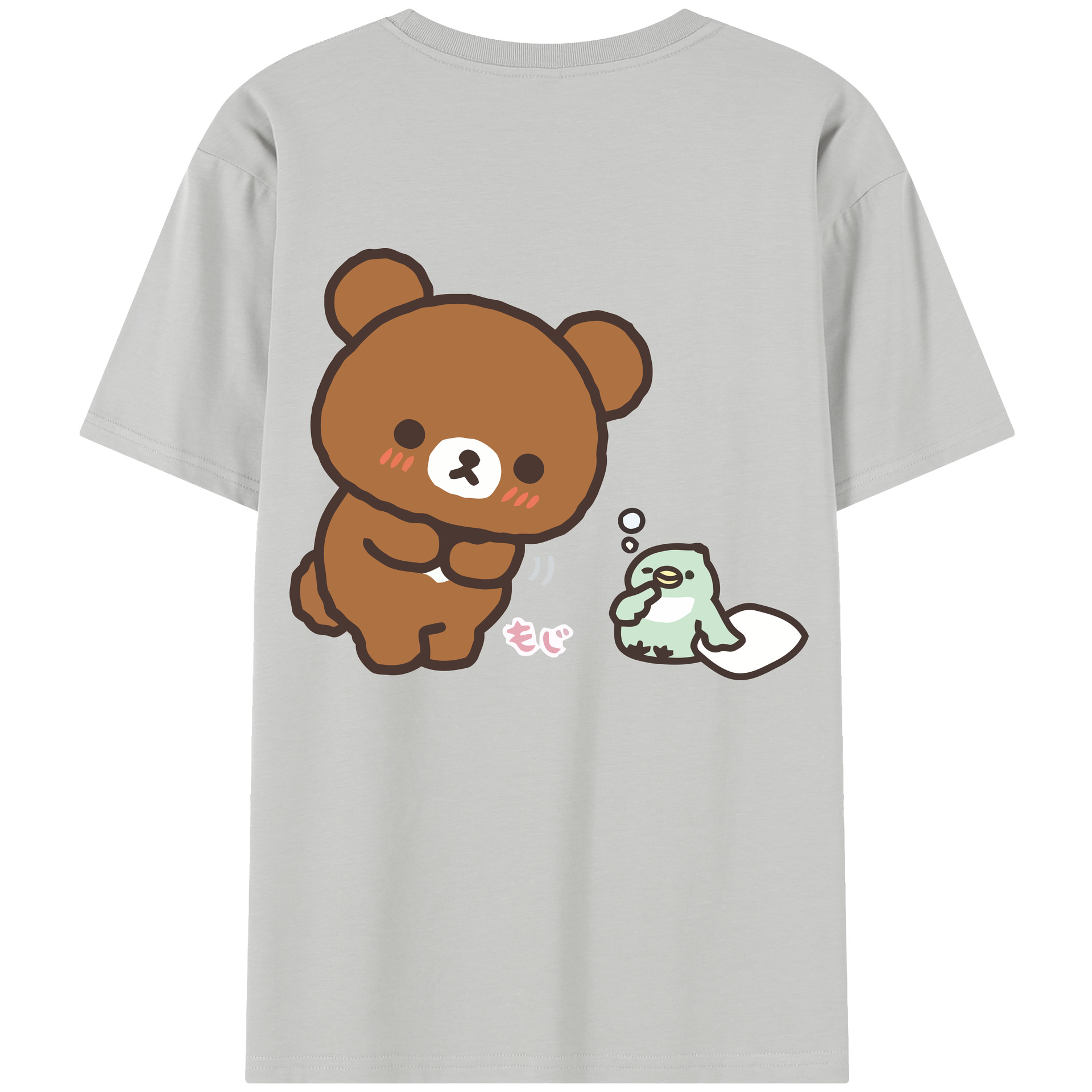 （画像用） リラックマ リラックマ キイロイトリ Rilakkuma Korilakkuma Kiiroitori 綿100％半袖Tシャツ（背面プリント）