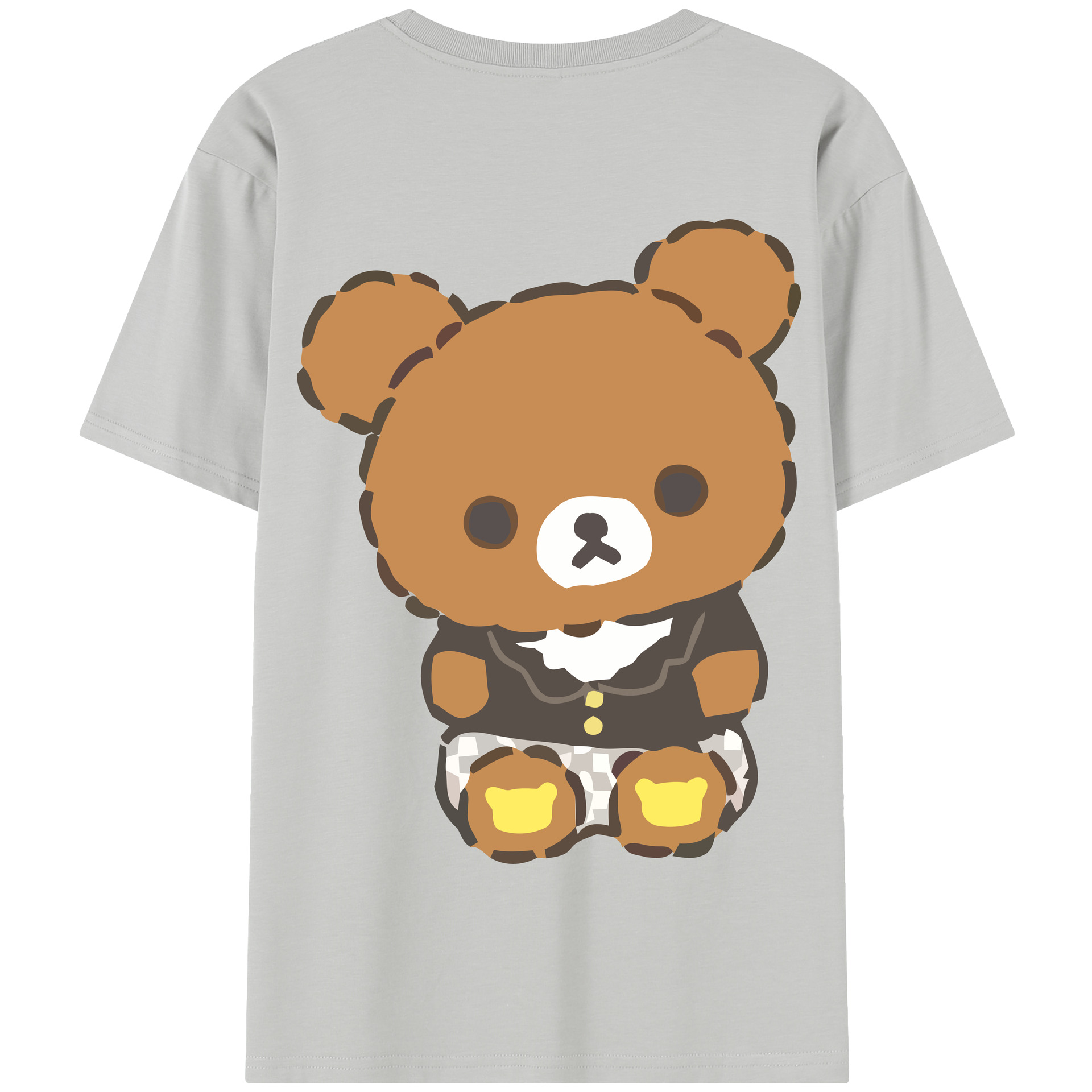 （画像用） リラックマ リラックマ キイロイトリ Rilakkuma Korilakkuma Kiiroitori 綿100％半袖Tシャツ（背面プリント）