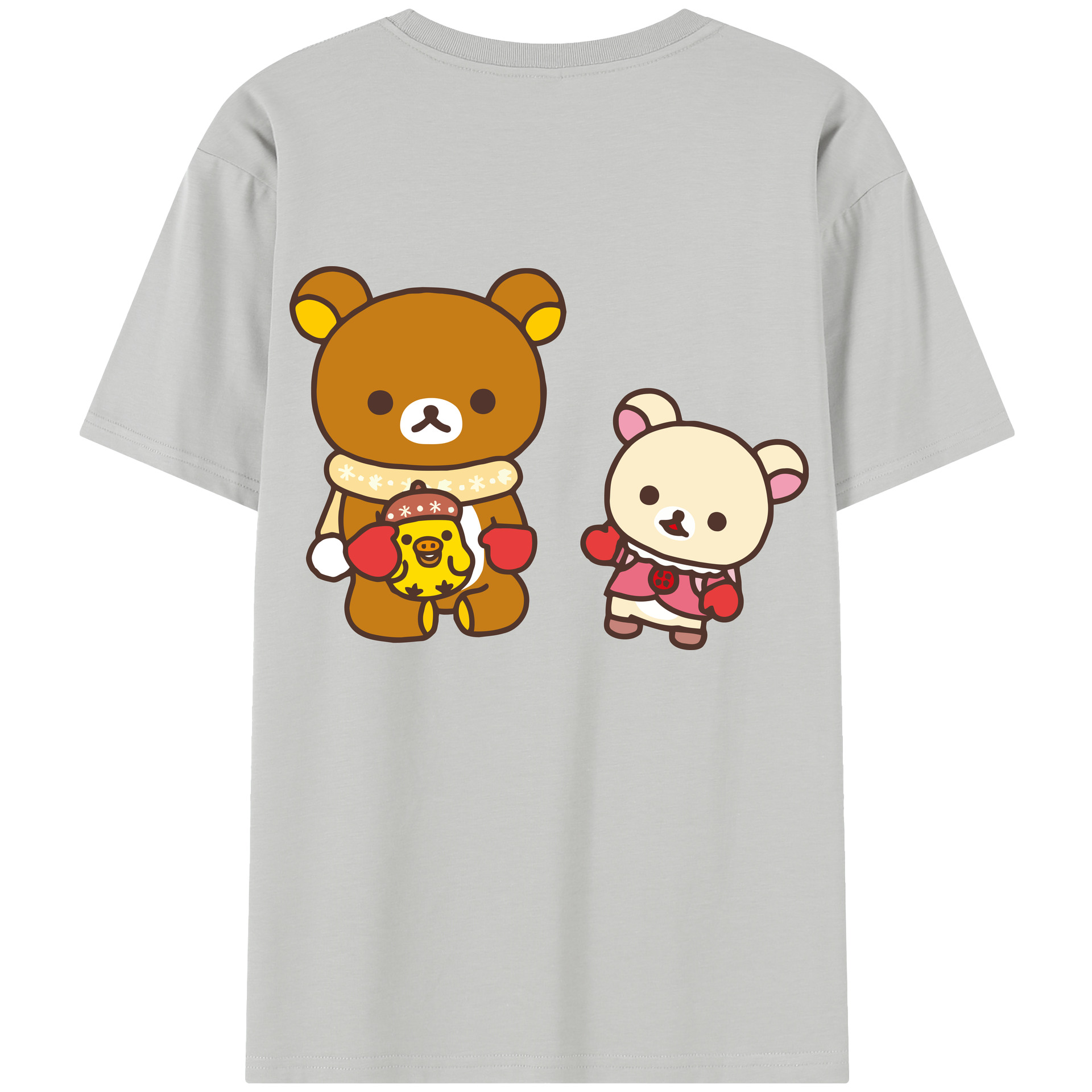 （画像用） リラックマ リラックマ キイロイトリ Rilakkuma Korilakkuma Kiiroitori 綿100％半袖Tシャツ（背面プリント）