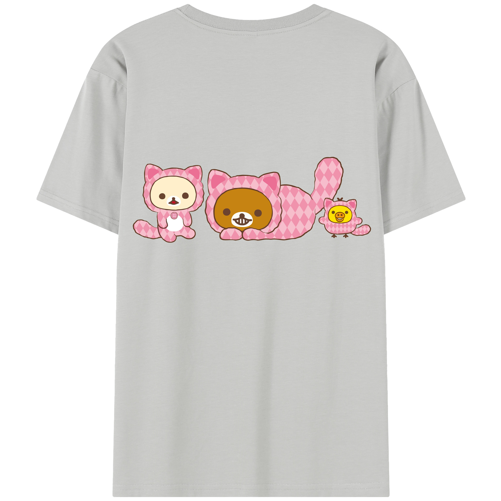 （画像用） リラックマ リラックマ キイロイトリ Rilakkuma Korilakkuma Kiiroitori 綿100％半袖Tシャツ（背面プリント）