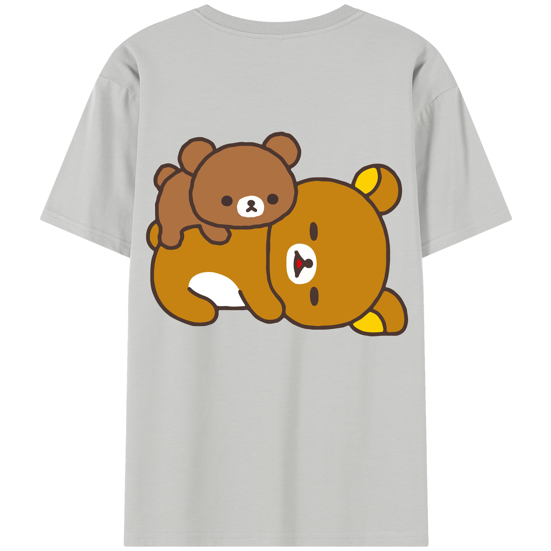 （画像用） リラックマ リラックマ キイロイトリ Rilakkuma Korilakkuma Kiiroitori 綿100％半袖Tシャツ（背面プリント）