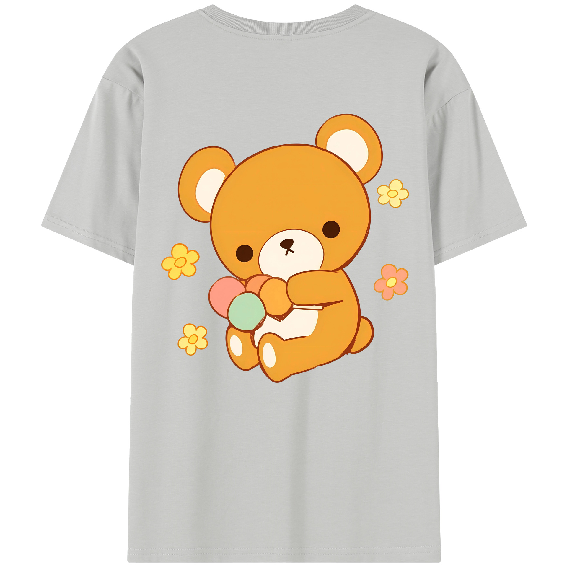 （画像用） リラックマ リラックマ キイロイトリ Rilakkuma Korilakkuma Kiiroitori 綿100％半袖Tシャツ（背面プリント）