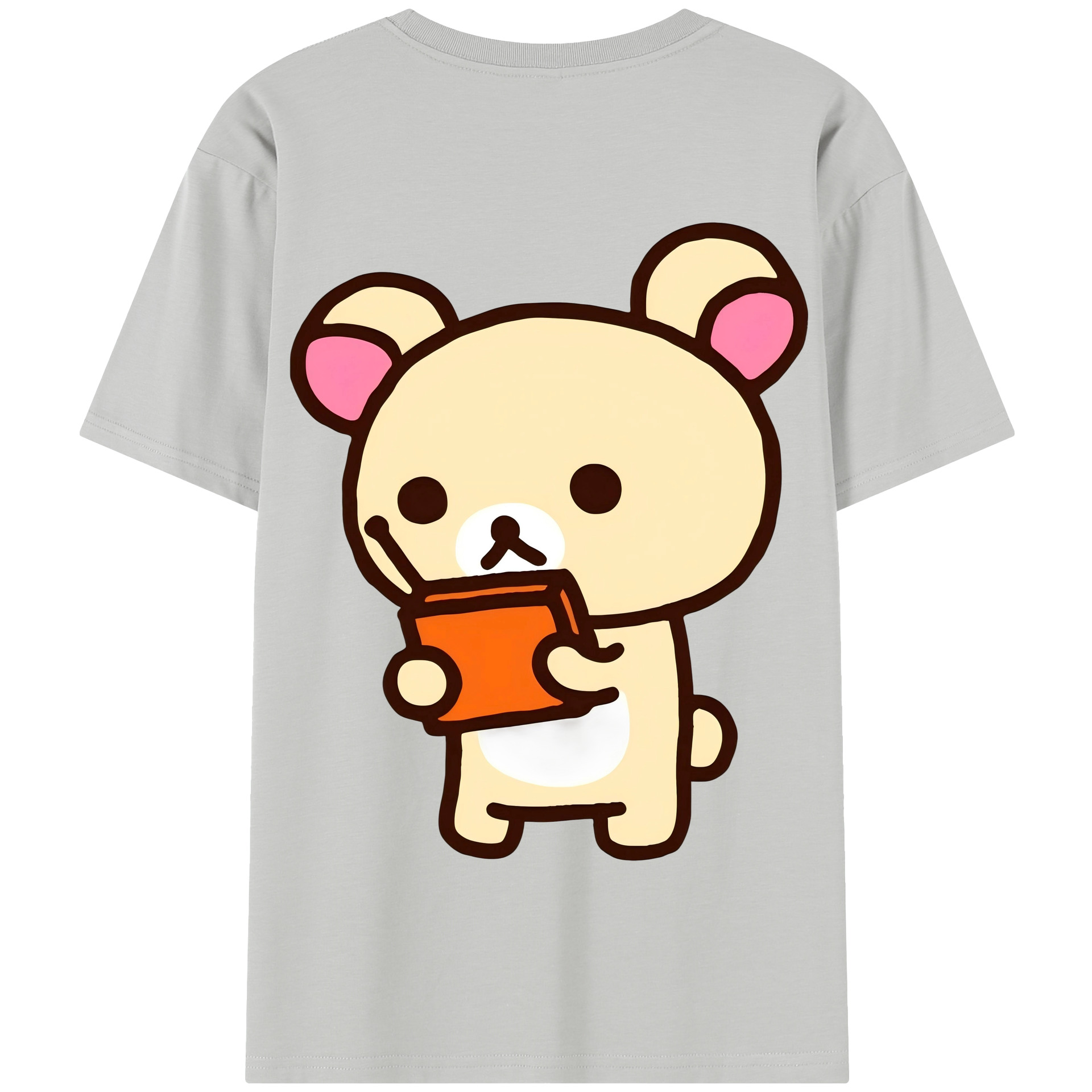 （画像用） リラックマ リラックマ キイロイトリ Rilakkuma Korilakkuma Kiiroitori 綿100％半袖Tシャツ（背面プリント）