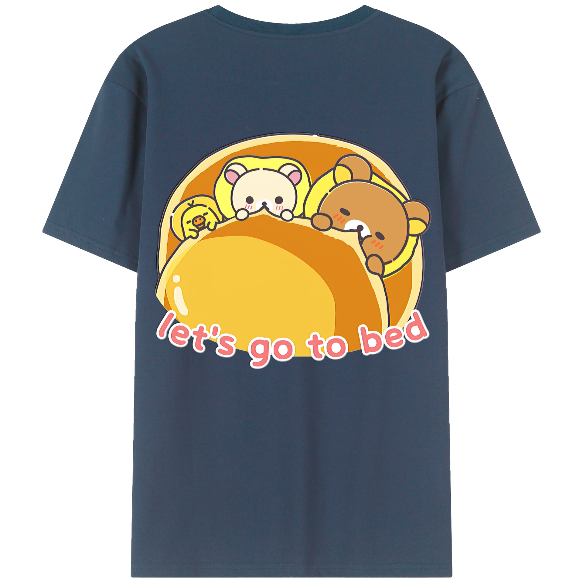 （画像用） リラックマ リラックマ キイロイトリ Rilakkuma Korilakkuma Kiiroitori 綿100％半袖Tシャツ（背面プリント）