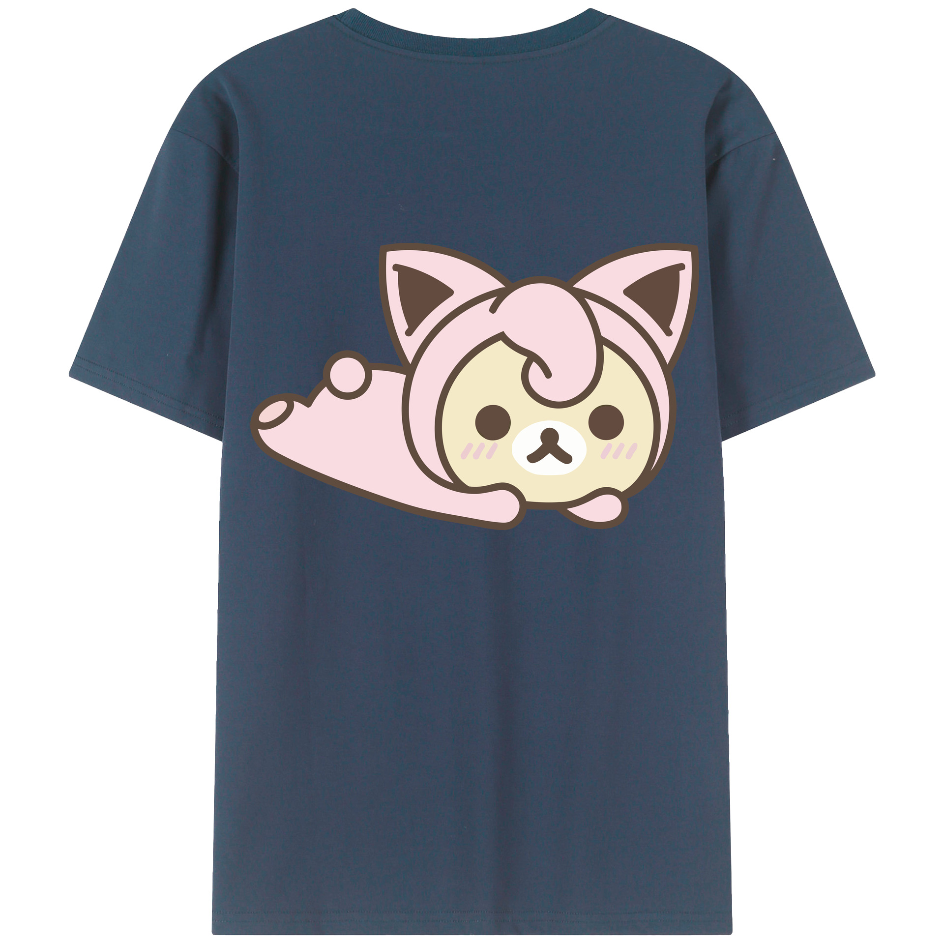 （画像用） リラックマ リラックマ キイロイトリ Rilakkuma Korilakkuma Kiiroitori 綿100％半袖Tシャツ（背面プリント）