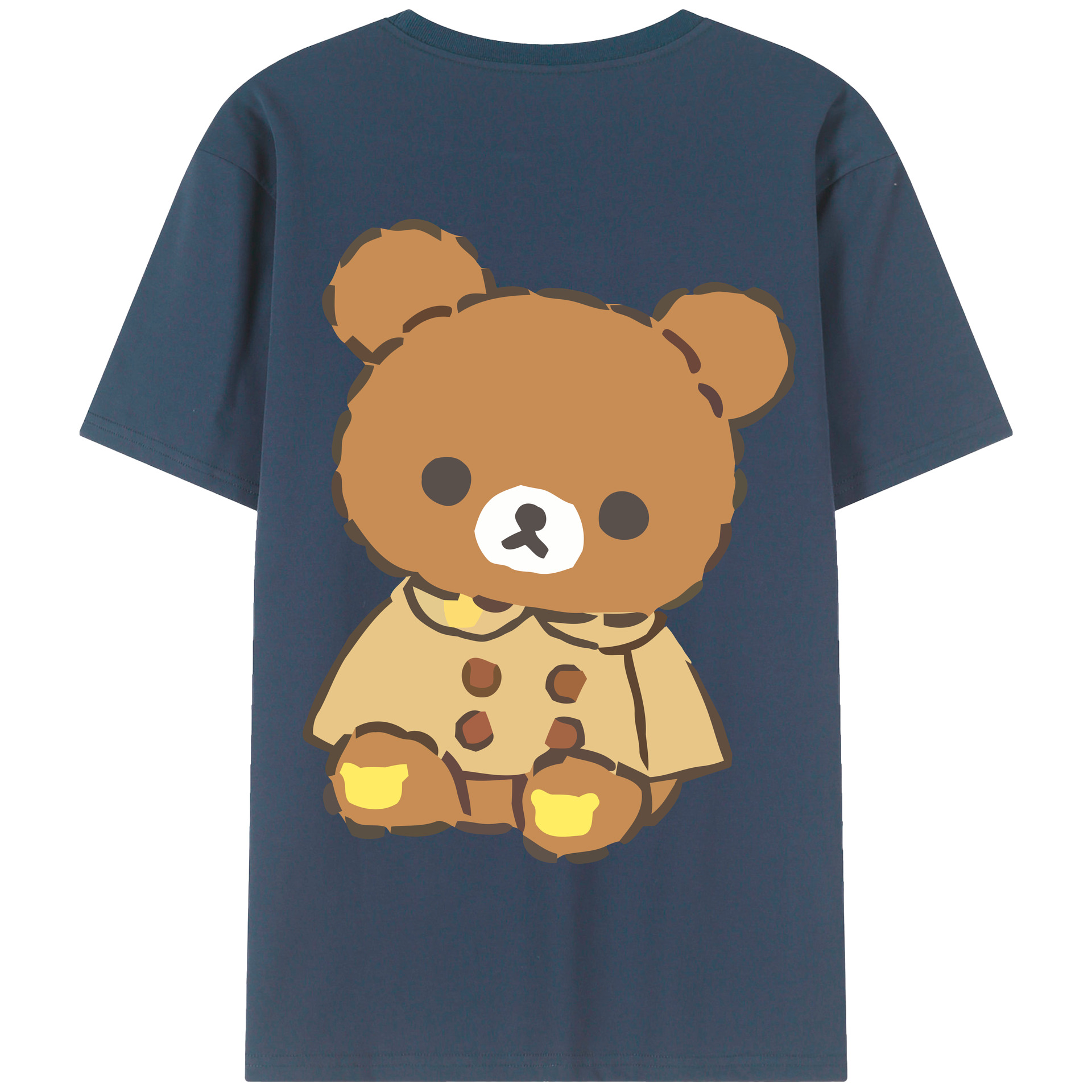 （画像用） リラックマ リラックマ キイロイトリ Rilakkuma Korilakkuma Kiiroitori 綿100％半袖Tシャツ（背面プリント）