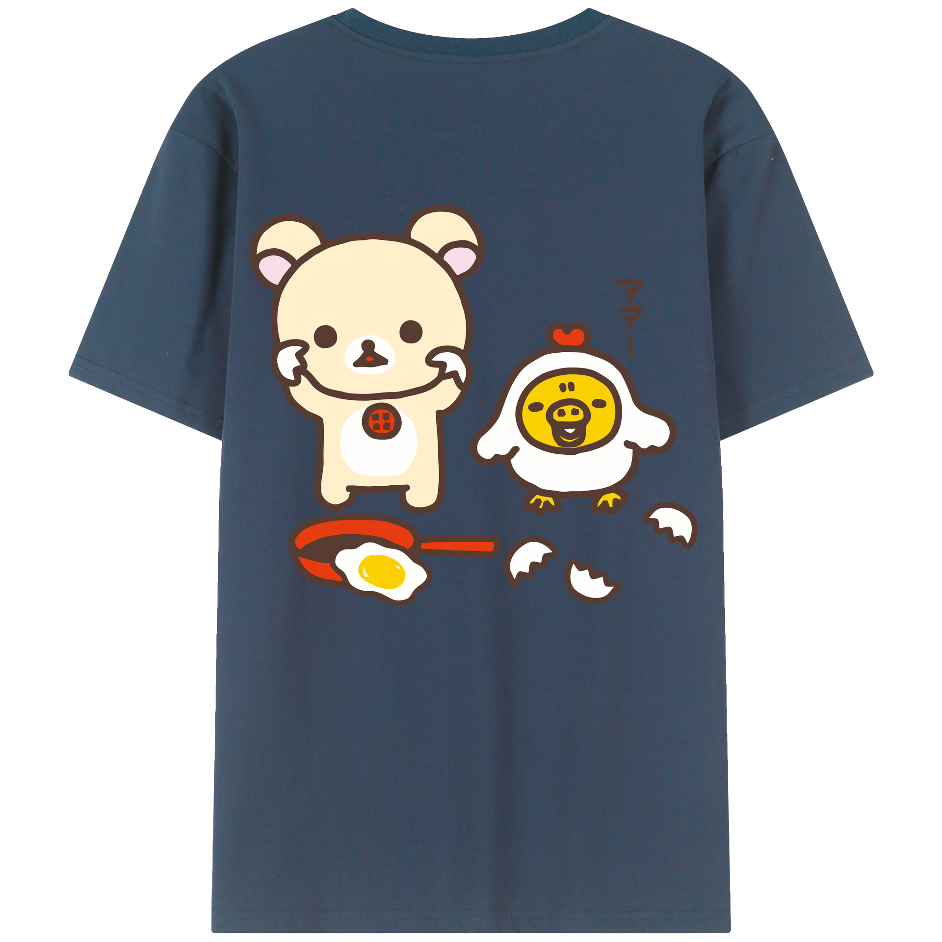 （画像用） リラックマ リラックマ キイロイトリ Rilakkuma Korilakkuma Kiiroitori 綿100％半袖Tシャツ（背面プリント）