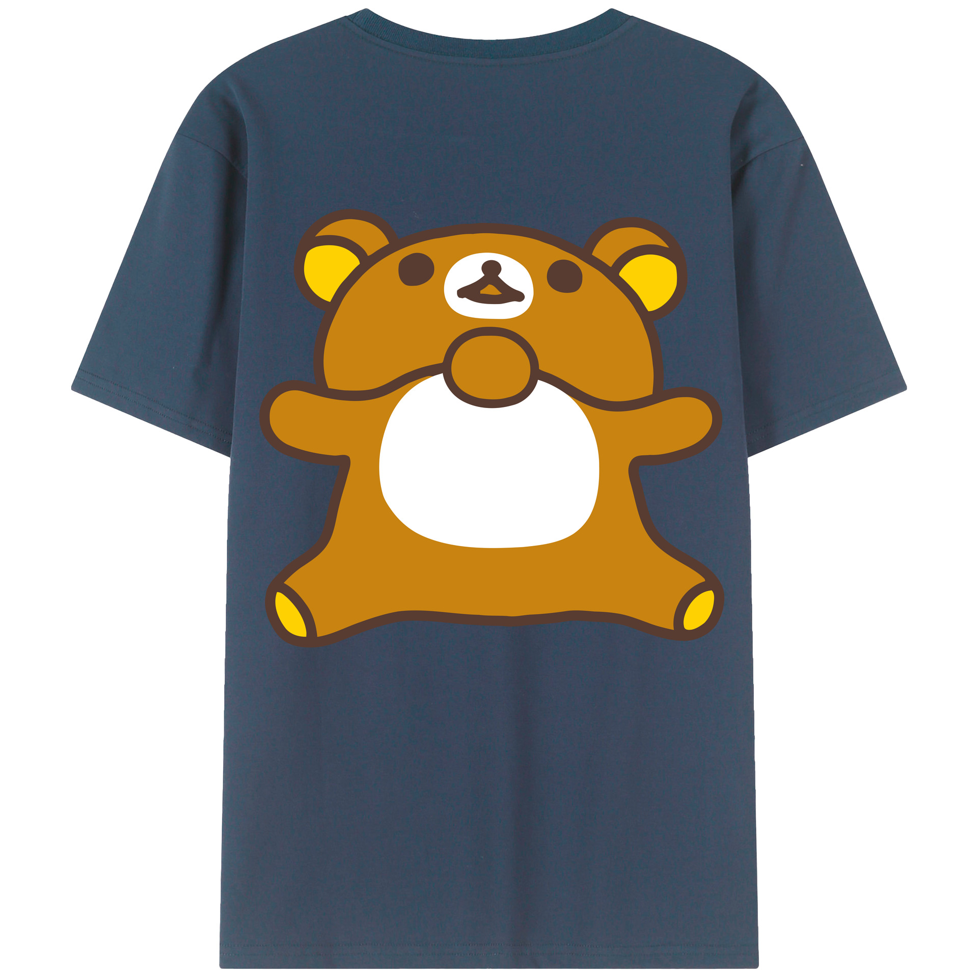 （画像用） リラックマ リラックマ キイロイトリ Rilakkuma Korilakkuma Kiiroitori 綿100％半袖Tシャツ（背面プリント）