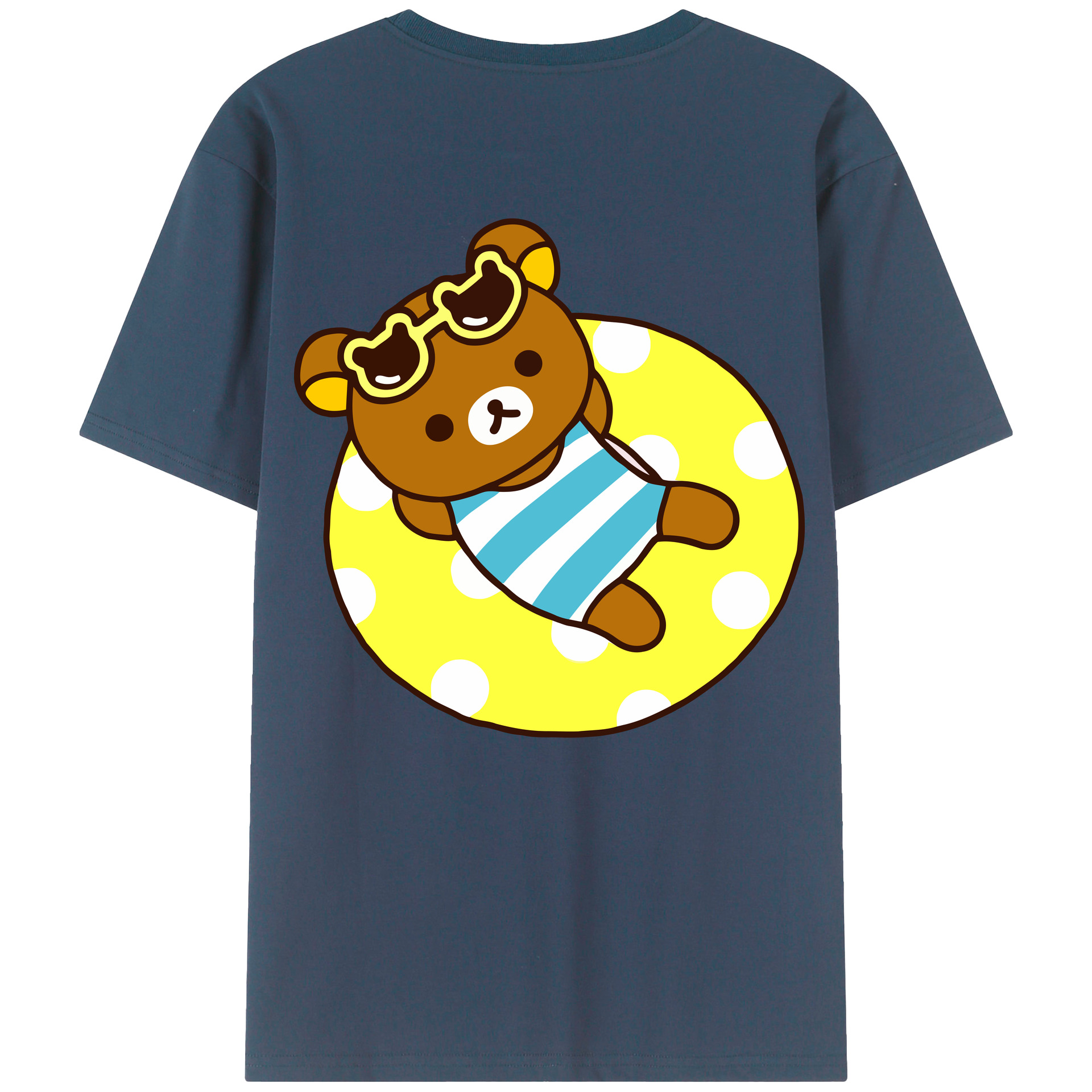 （画像用） リラックマ リラックマ キイロイトリ Rilakkuma Korilakkuma Kiiroitori 綿100％半袖Tシャツ（背面プリント）