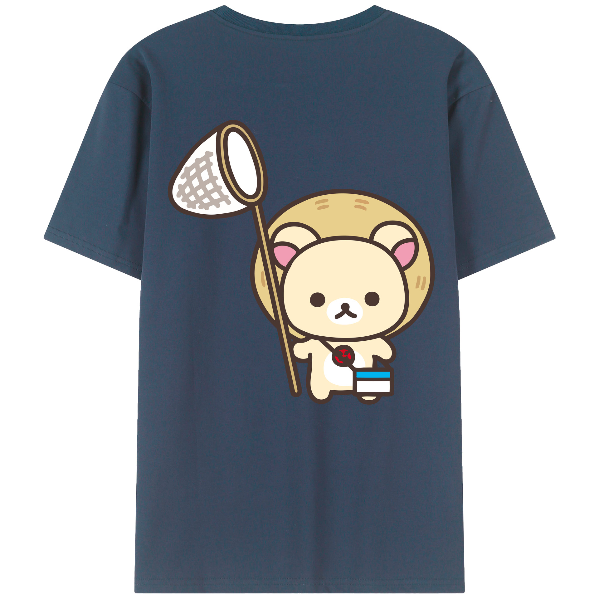 （画像用） リラックマ リラックマ キイロイトリ Rilakkuma Korilakkuma Kiiroitori 綿100％半袖Tシャツ（背面プリント）