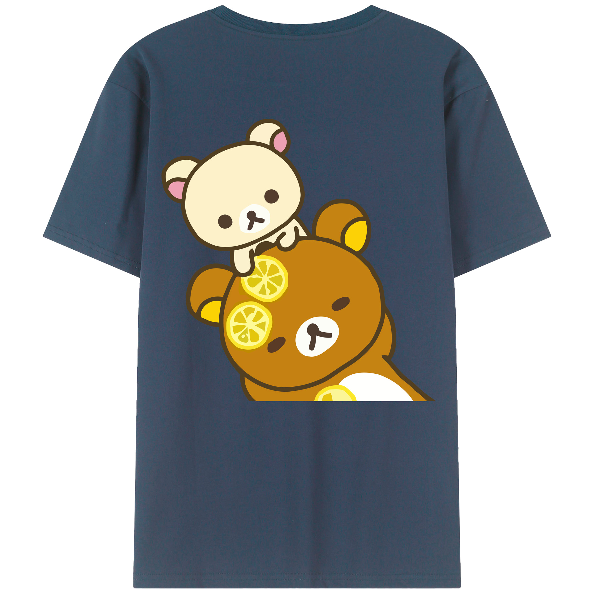 （画像用） リラックマ リラックマ キイロイトリ Rilakkuma Korilakkuma Kiiroitori 綿100％半袖Tシャツ（背面プリント）