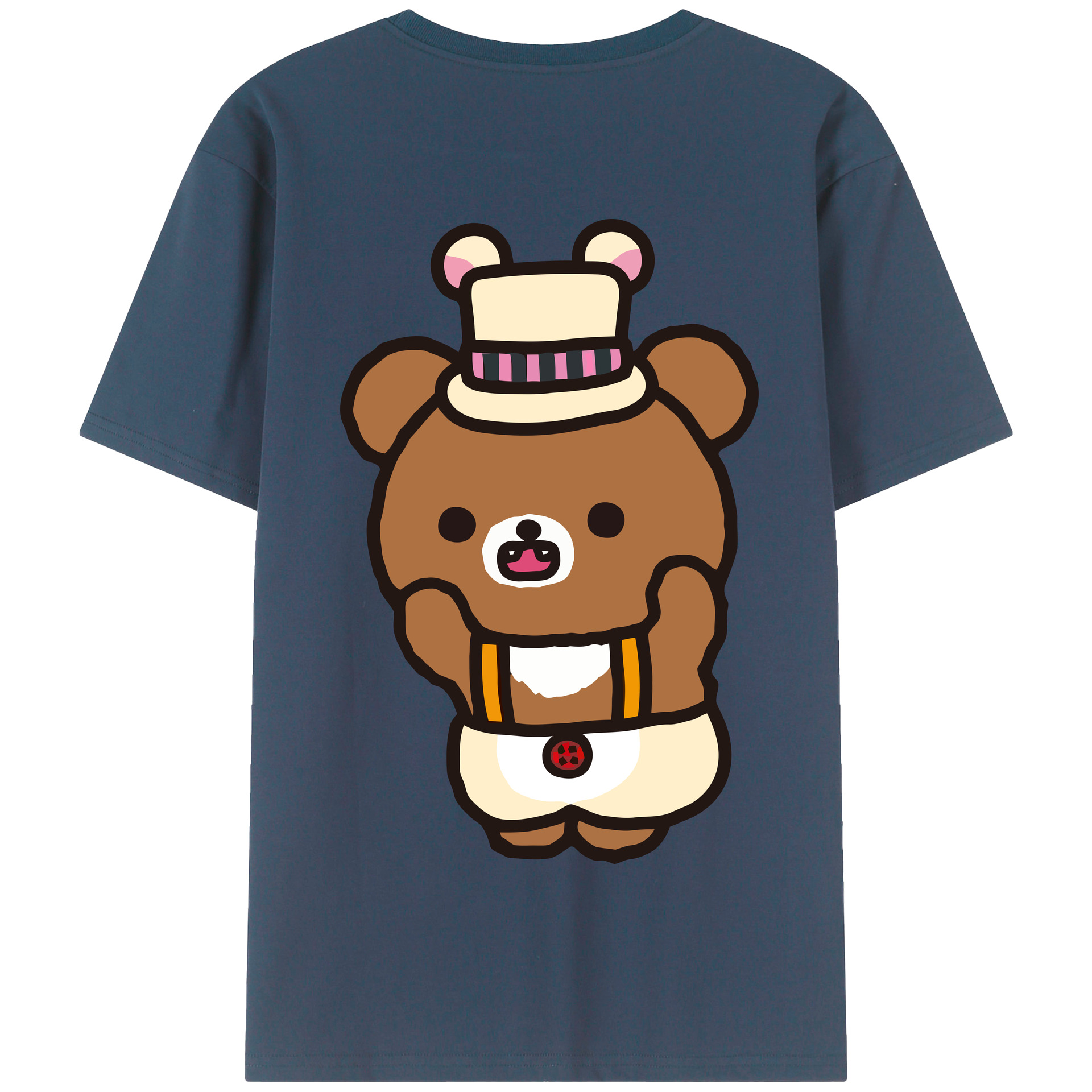（画像用） リラックマ リラックマ キイロイトリ Rilakkuma Korilakkuma Kiiroitori 綿100％半袖Tシャツ（背面プリント）