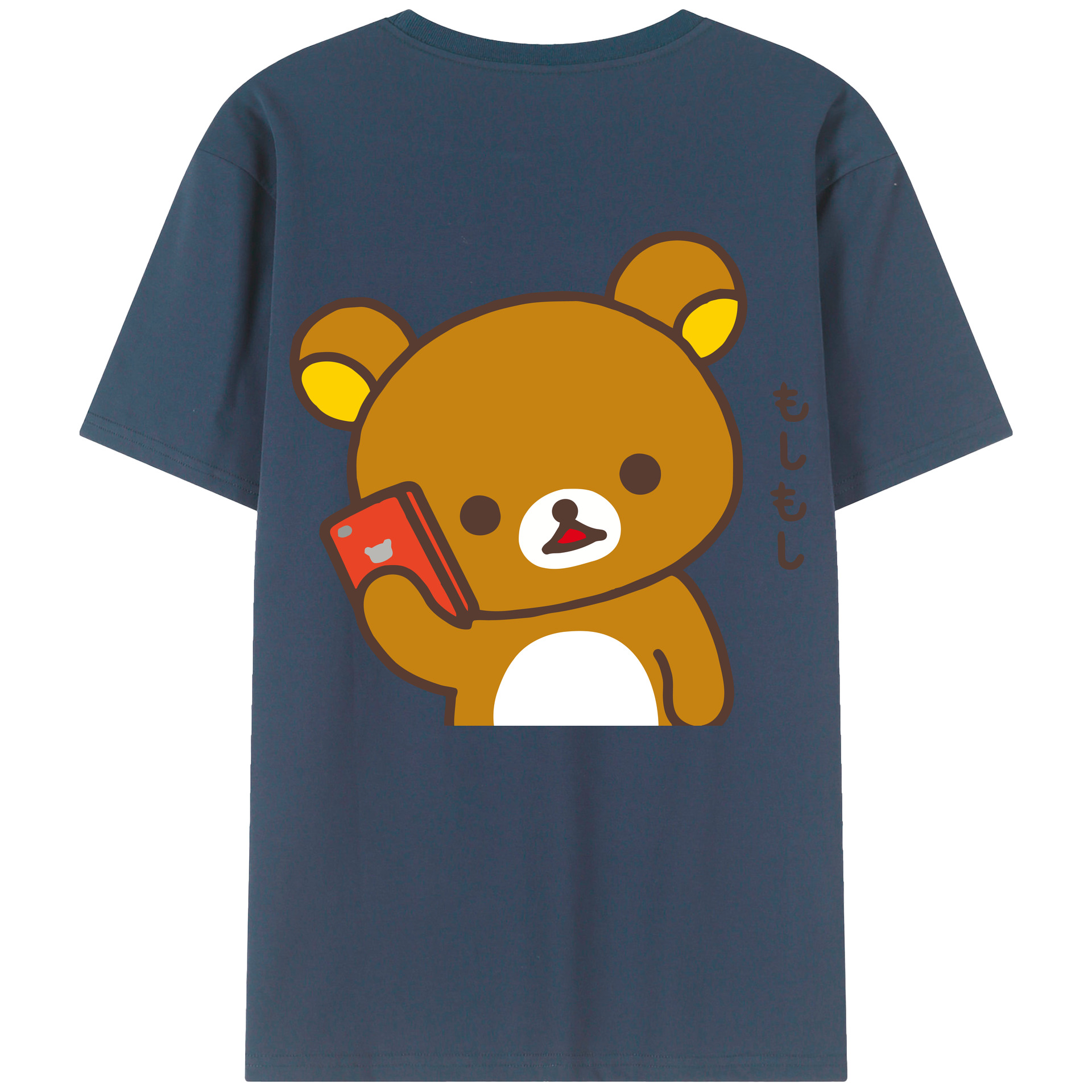 （画像用） リラックマ リラックマ キイロイトリ Rilakkuma Korilakkuma Kiiroitori 綿100％半袖Tシャツ（背面プリント）