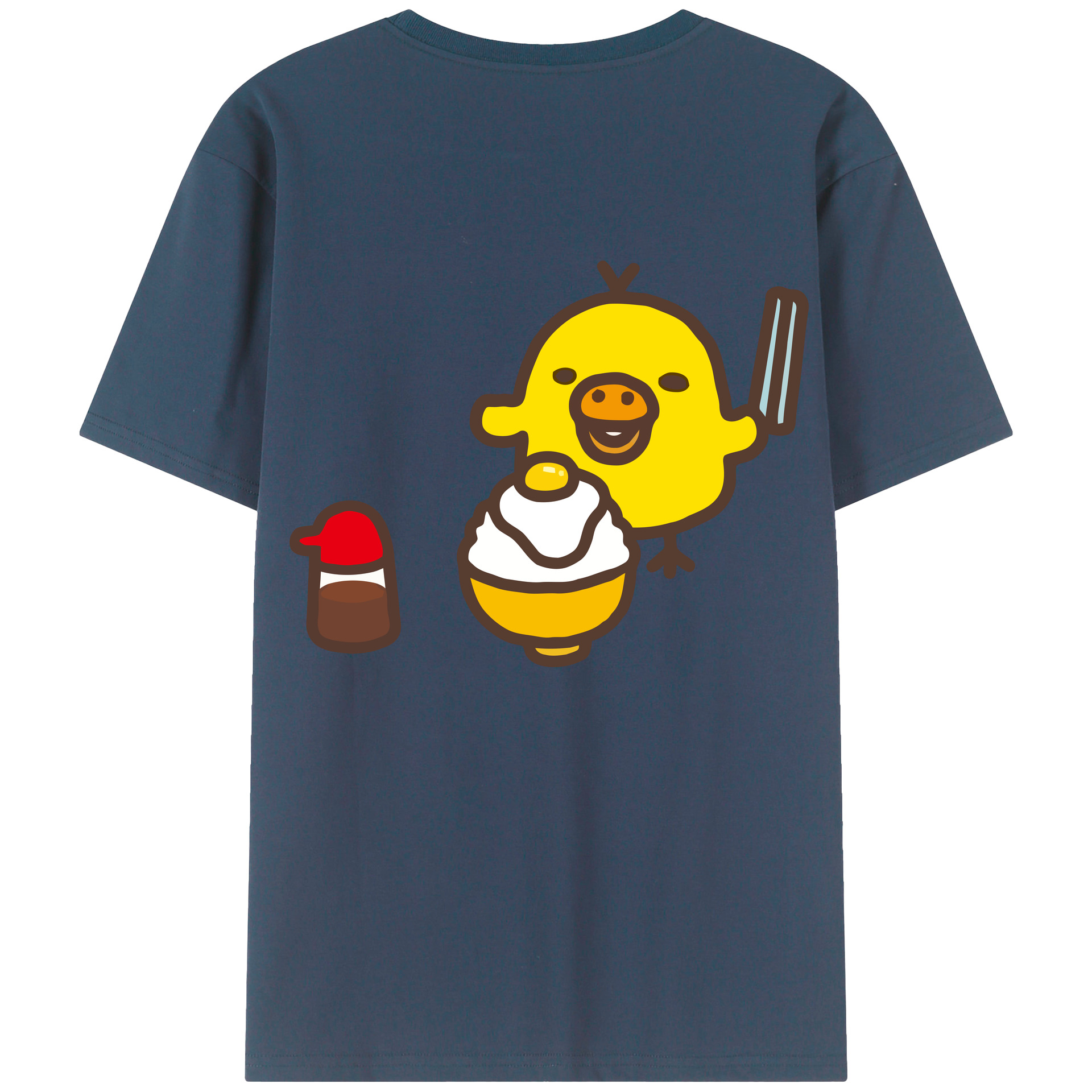 （画像用） リラックマ リラックマ キイロイトリ Rilakkuma Korilakkuma Kiiroitori 綿100％半袖Tシャツ（背面プリント）