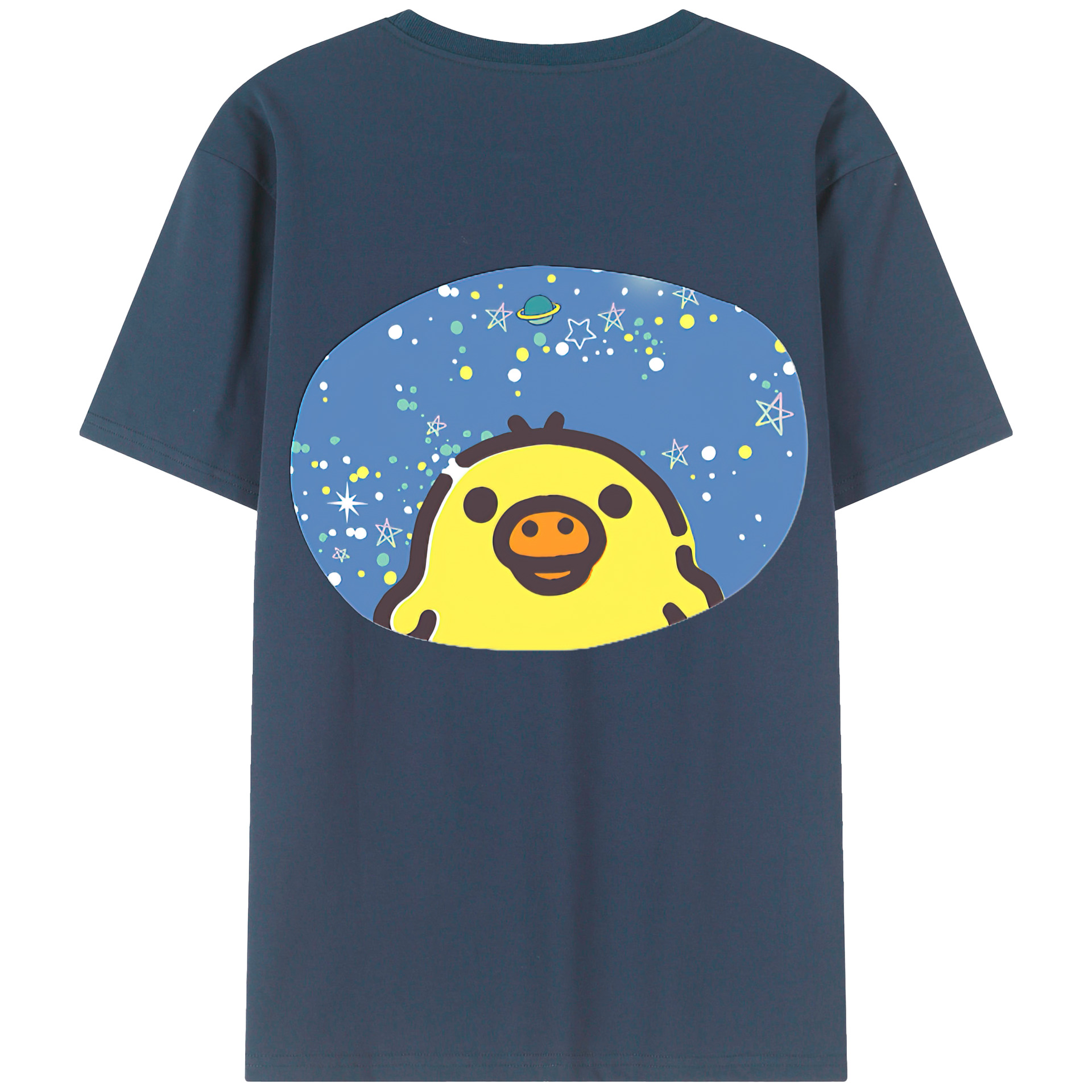（画像用） リラックマ リラックマ キイロイトリ Rilakkuma Korilakkuma Kiiroitori 綿100％半袖Tシャツ（背面プリント）