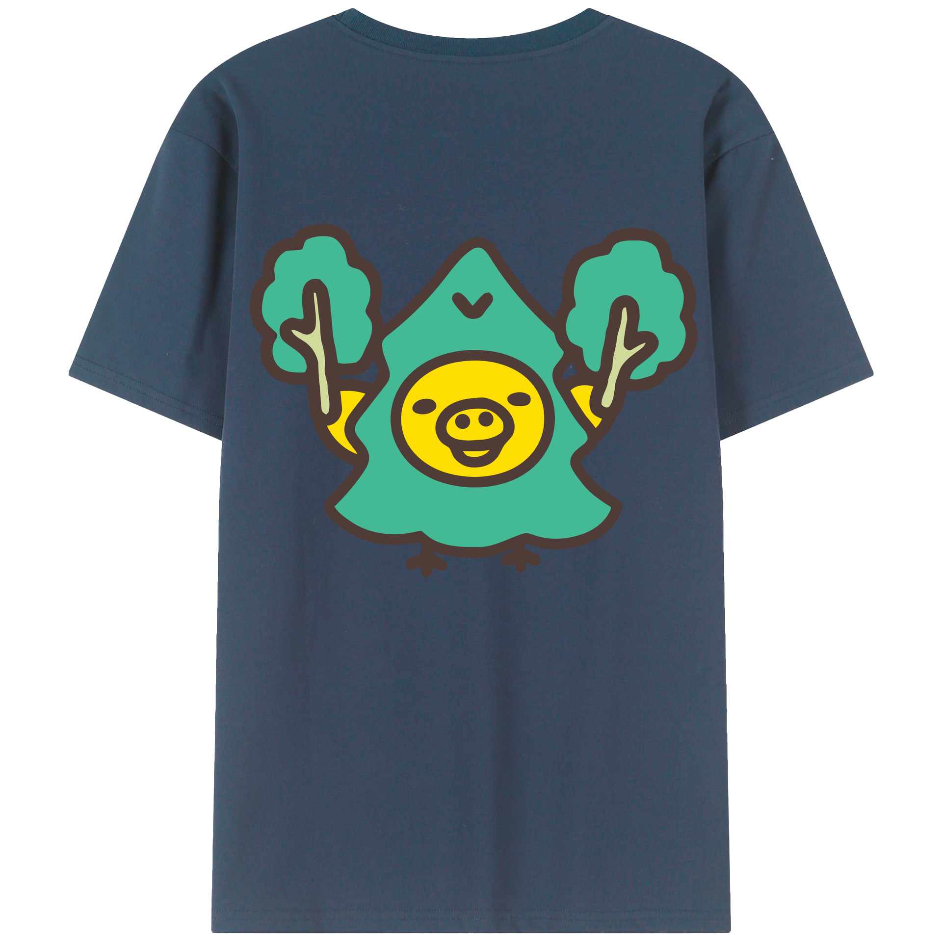 （画像用） リラックマ リラックマ キイロイトリ Rilakkuma Korilakkuma Kiiroitori 綿100％半袖Tシャツ（背面プリント）