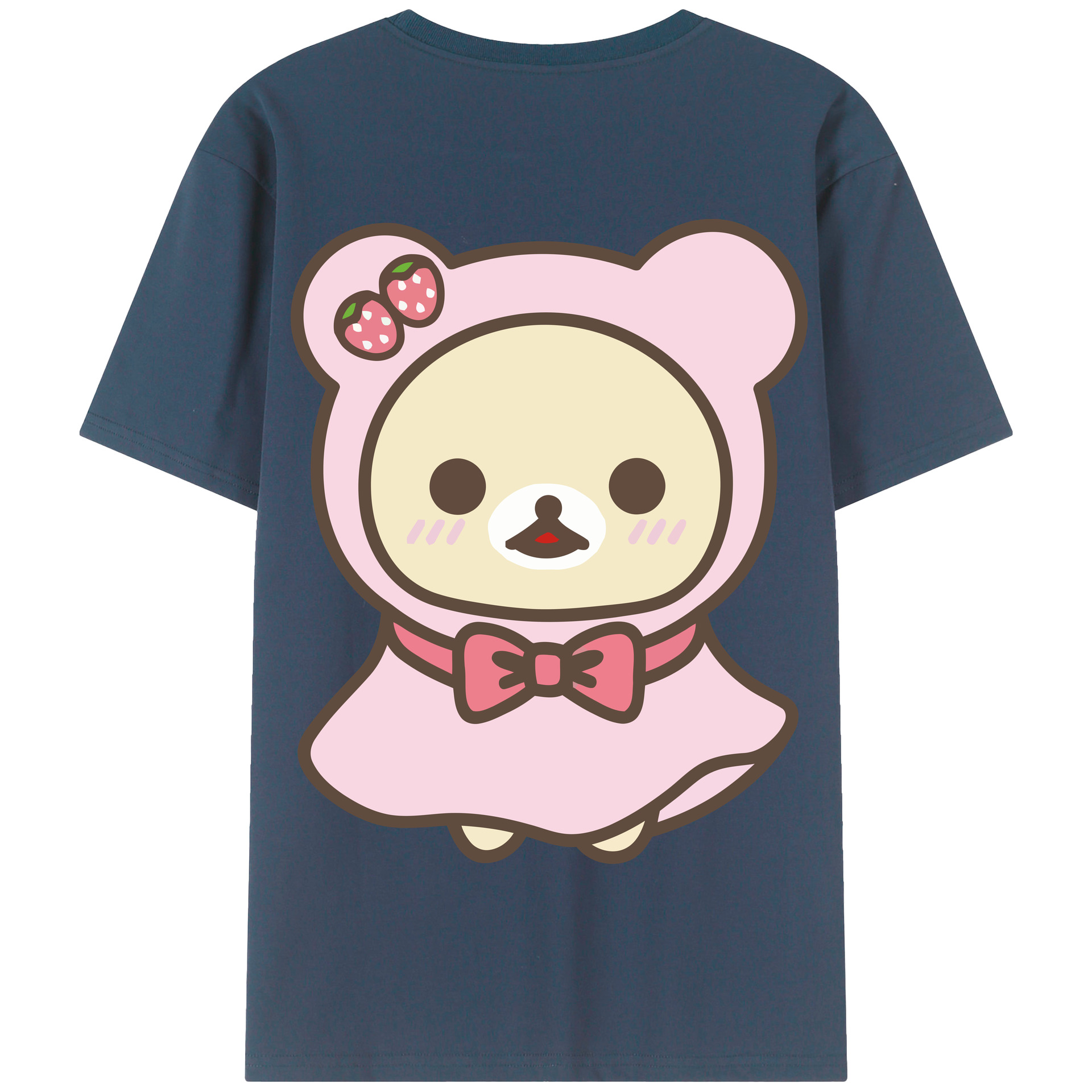 （画像用） リラックマ リラックマ キイロイトリ Rilakkuma Korilakkuma Kiiroitori 綿100％半袖Tシャツ（背面プリント）