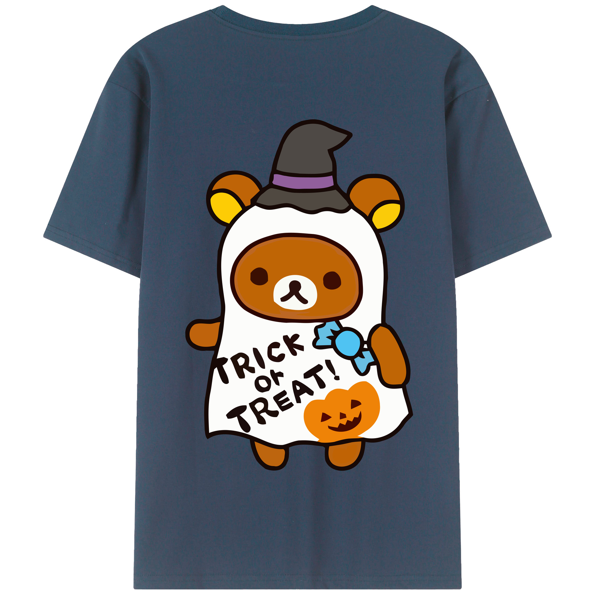 （画像用） リラックマ リラックマ キイロイトリ Rilakkuma Korilakkuma Kiiroitori 綿100％半袖Tシャツ（背面プリント）