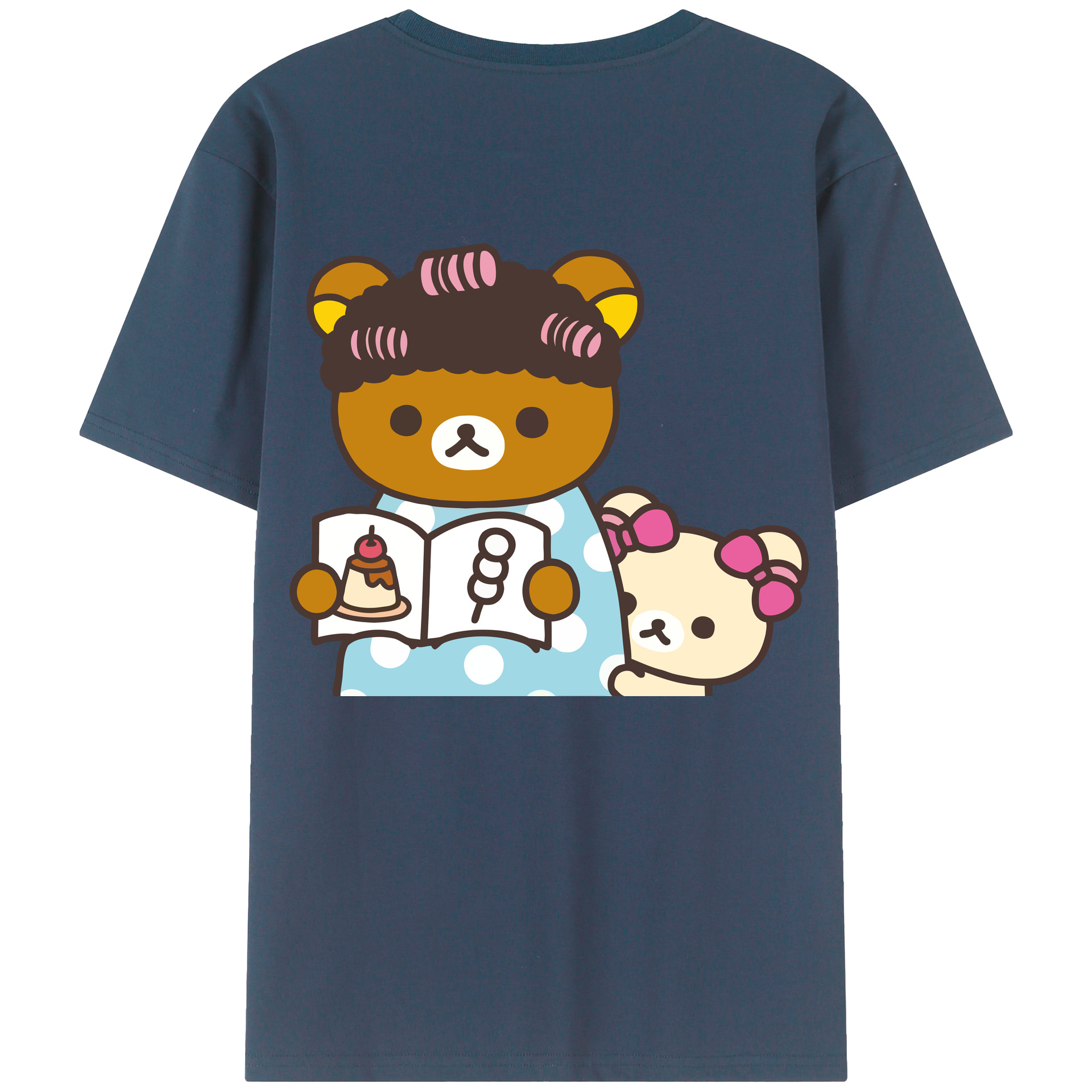 （画像用） リラックマ リラックマ キイロイトリ Rilakkuma Korilakkuma Kiiroitori 綿100％半袖Tシャツ（背面プリント）