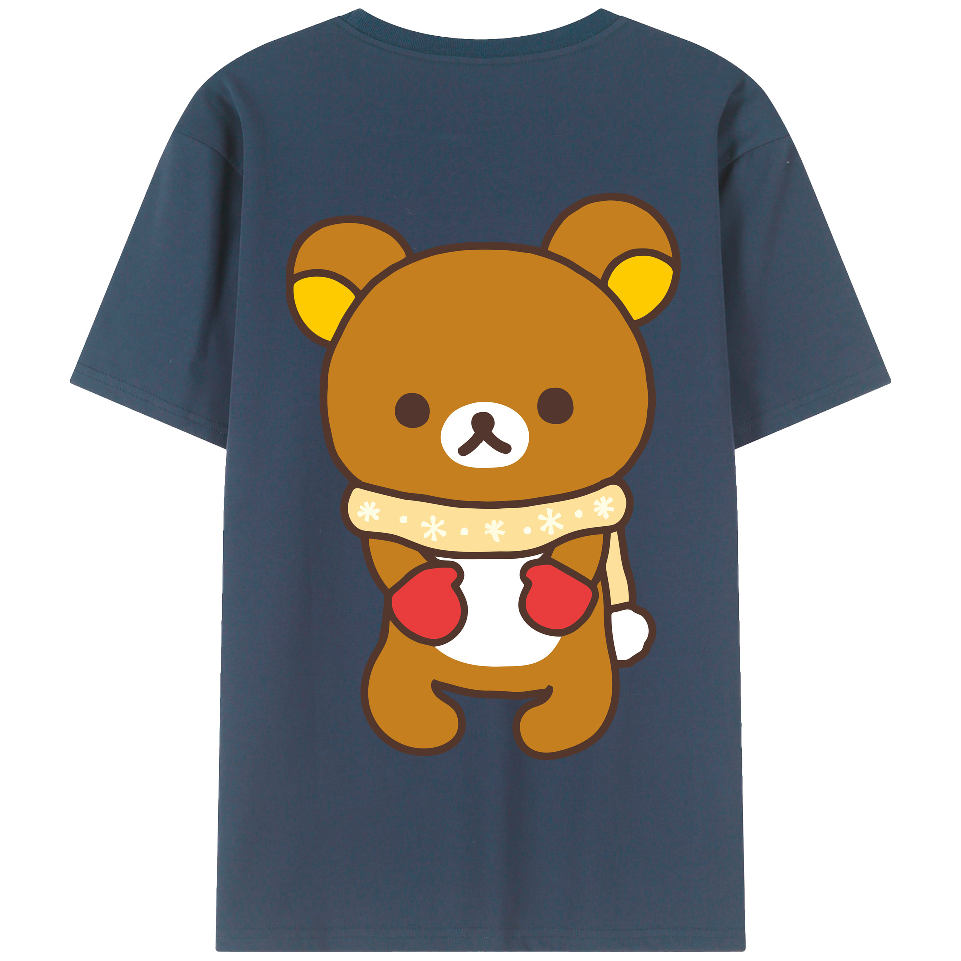 （画像用） リラックマ リラックマ キイロイトリ Rilakkuma Korilakkuma Kiiroitori 綿100％半袖Tシャツ（背面プリント）