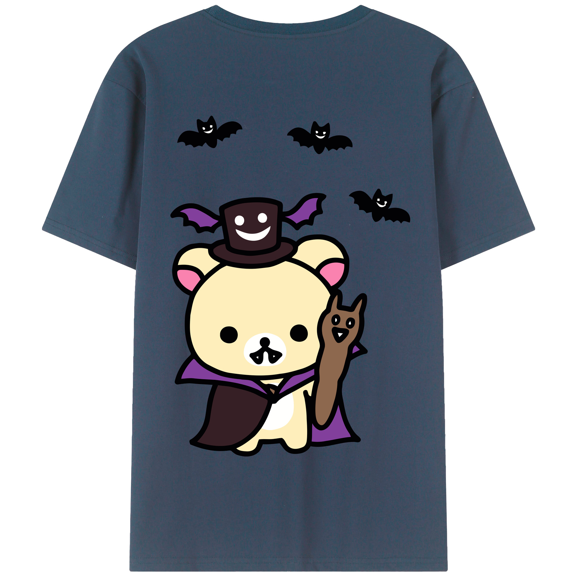（画像用） リラックマ リラックマ キイロイトリ Rilakkuma Korilakkuma Kiiroitori 綿100％半袖Tシャツ（背面プリント）