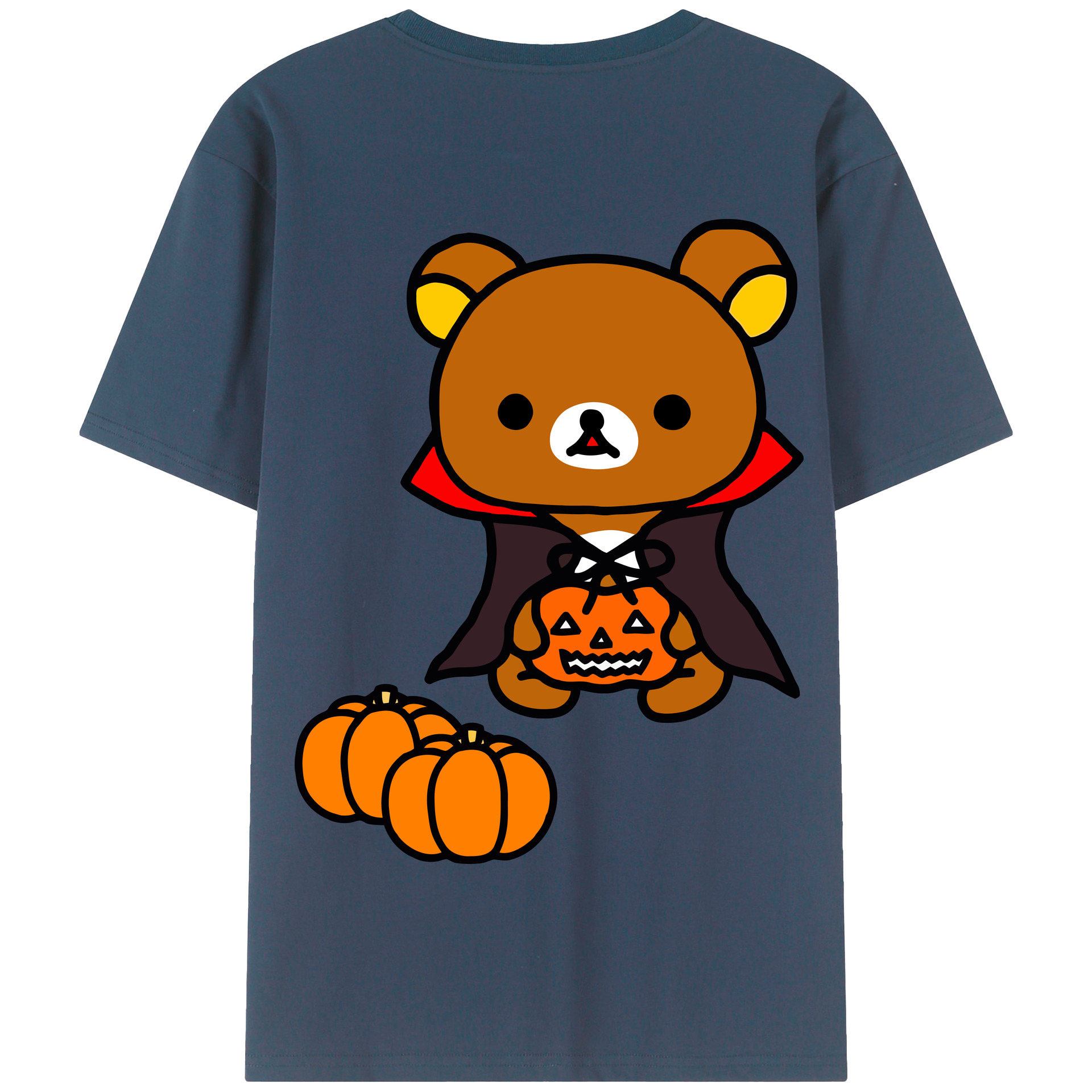 （画像用） リラックマ リラックマ キイロイトリ Rilakkuma Korilakkuma Kiiroitori 綿100％半袖Tシャツ（背面プリント）