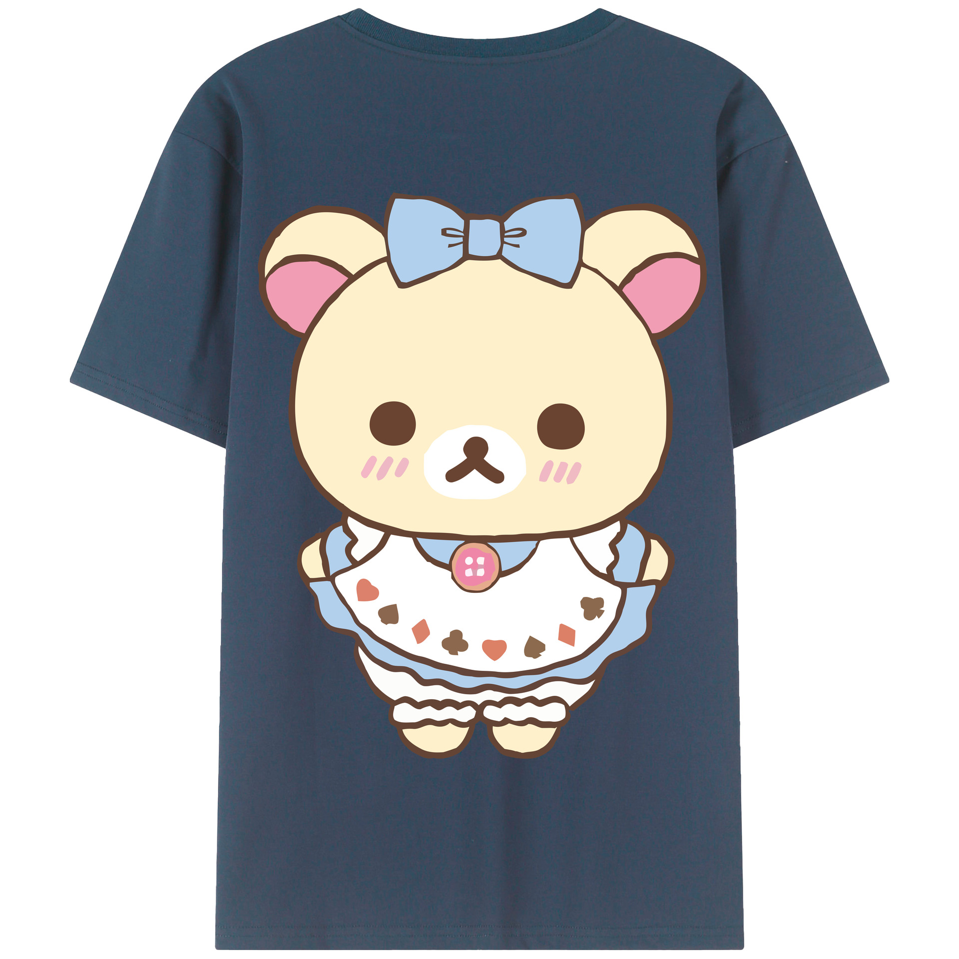 （画像用） リラックマ リラックマ キイロイトリ Rilakkuma Korilakkuma Kiiroitori 綿100％半袖Tシャツ（背面プリント）