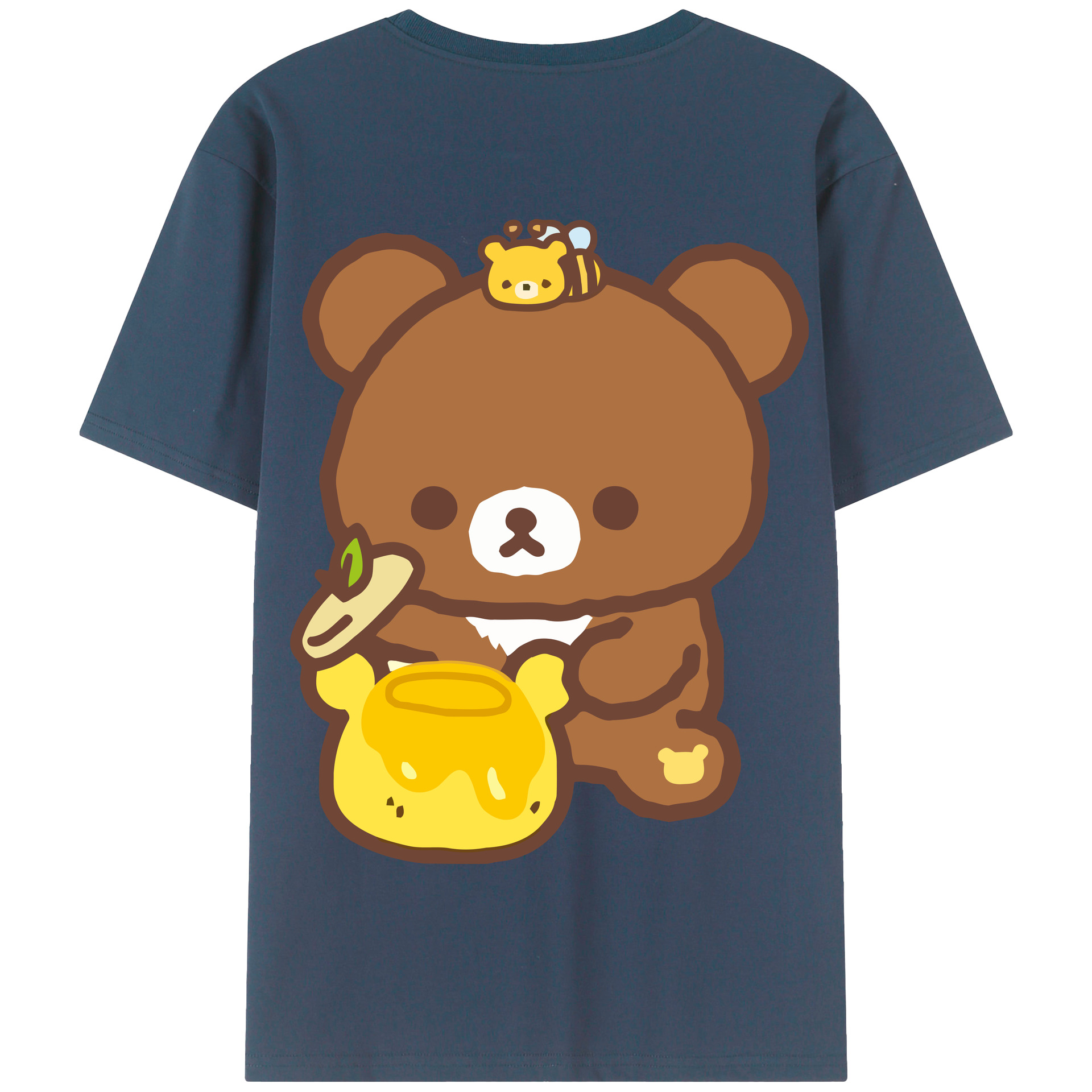 （画像用） リラックマ リラックマ キイロイトリ Rilakkuma Korilakkuma Kiiroitori 綿100％半袖Tシャツ（背面プリント）