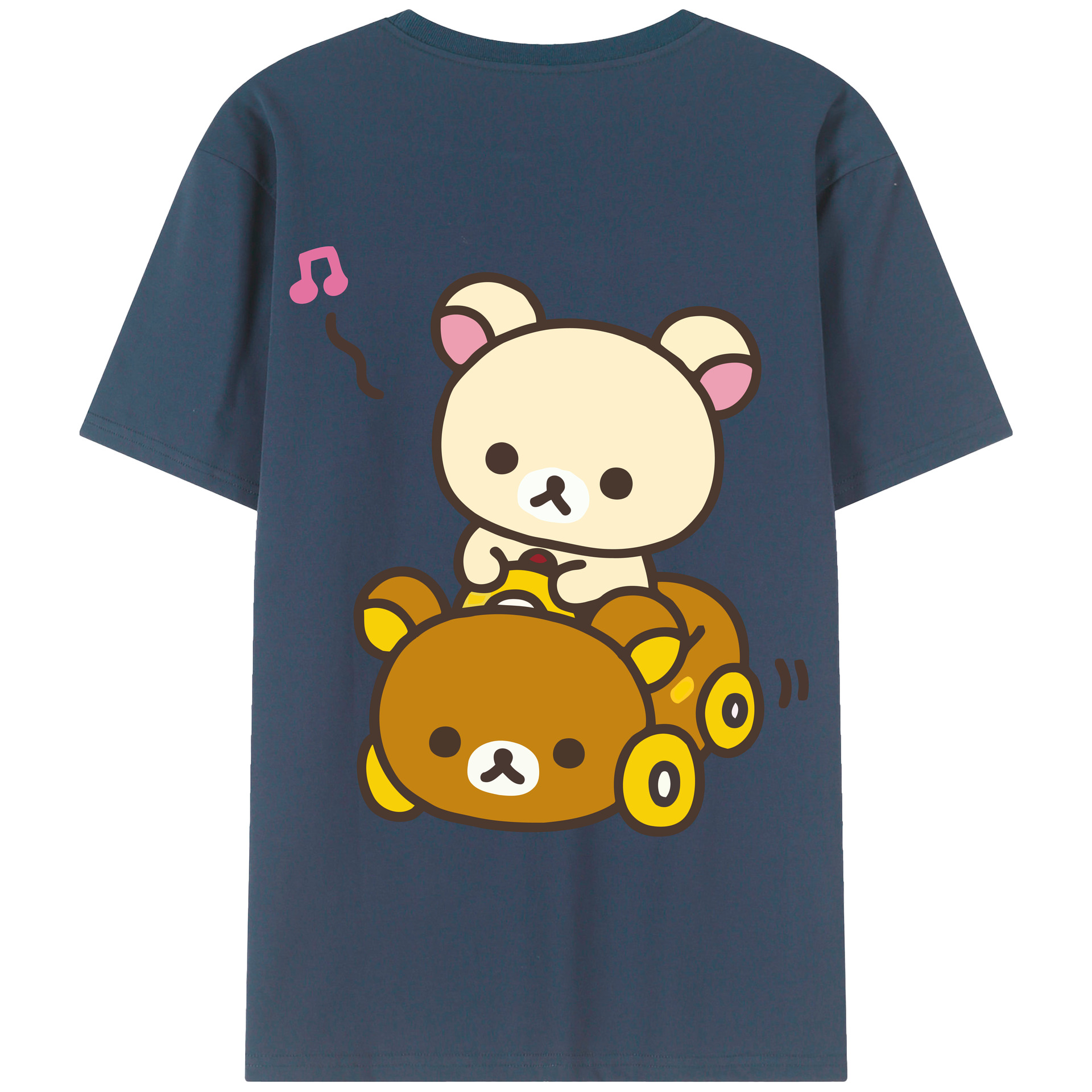 （画像用） リラックマ リラックマ キイロイトリ Rilakkuma Korilakkuma Kiiroitori 綿100％半袖Tシャツ（背面プリント）