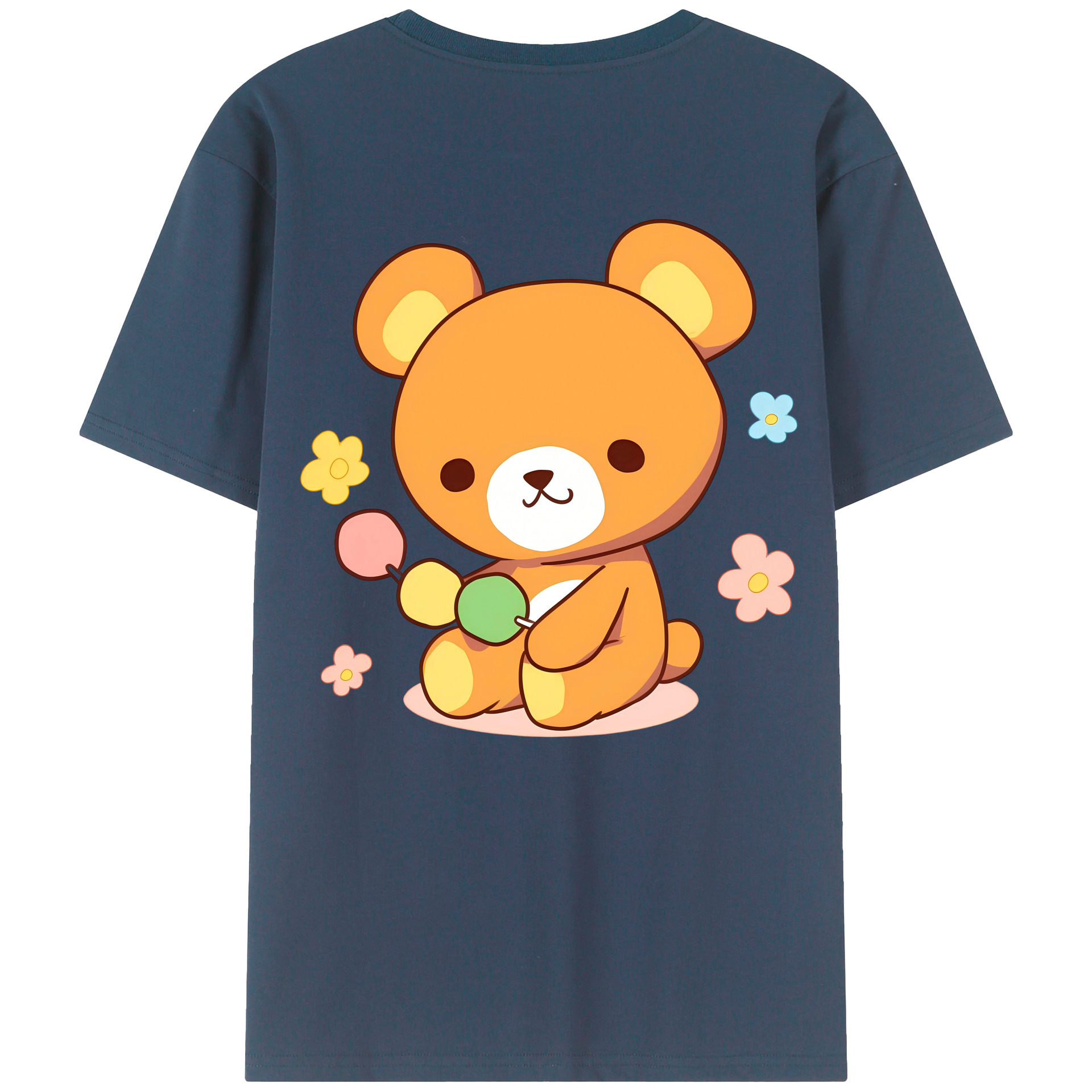 （画像用） リラックマ リラックマ キイロイトリ Rilakkuma Korilakkuma Kiiroitori 綿100％半袖Tシャツ（背面プリント）