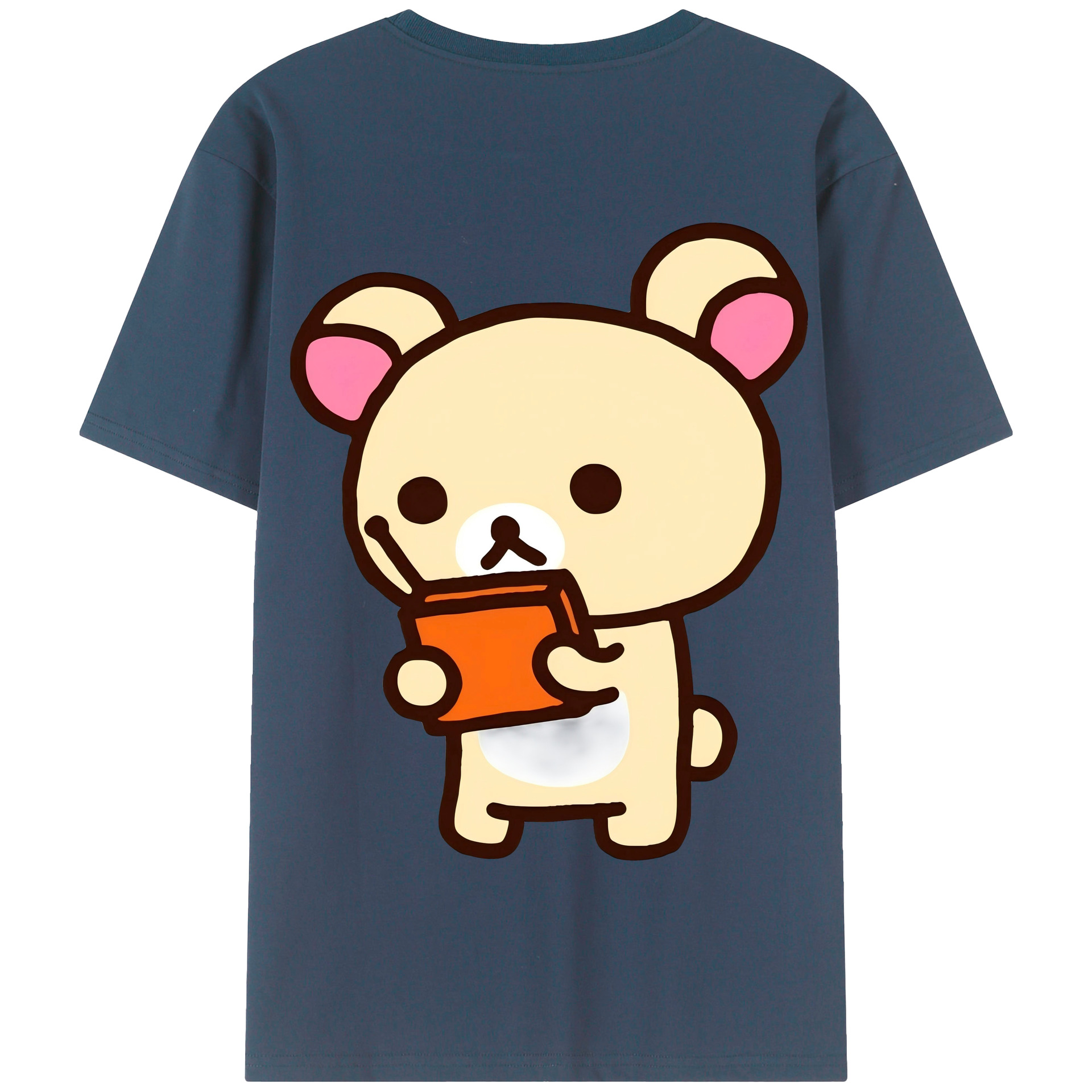 （画像用） リラックマ リラックマ キイロイトリ Rilakkuma Korilakkuma Kiiroitori 綿100％半袖Tシャツ（背面プリント）
