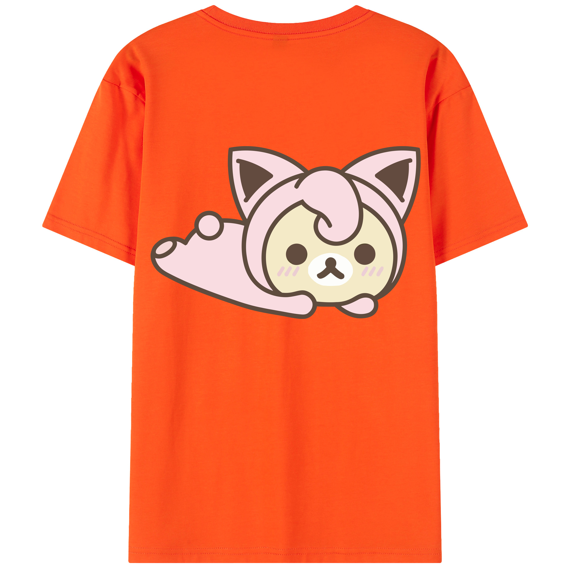（画像用） リラックマ リラックマ キイロイトリ Rilakkuma Korilakkuma Kiiroitori 綿100％半袖Tシャツ（背面プリント）