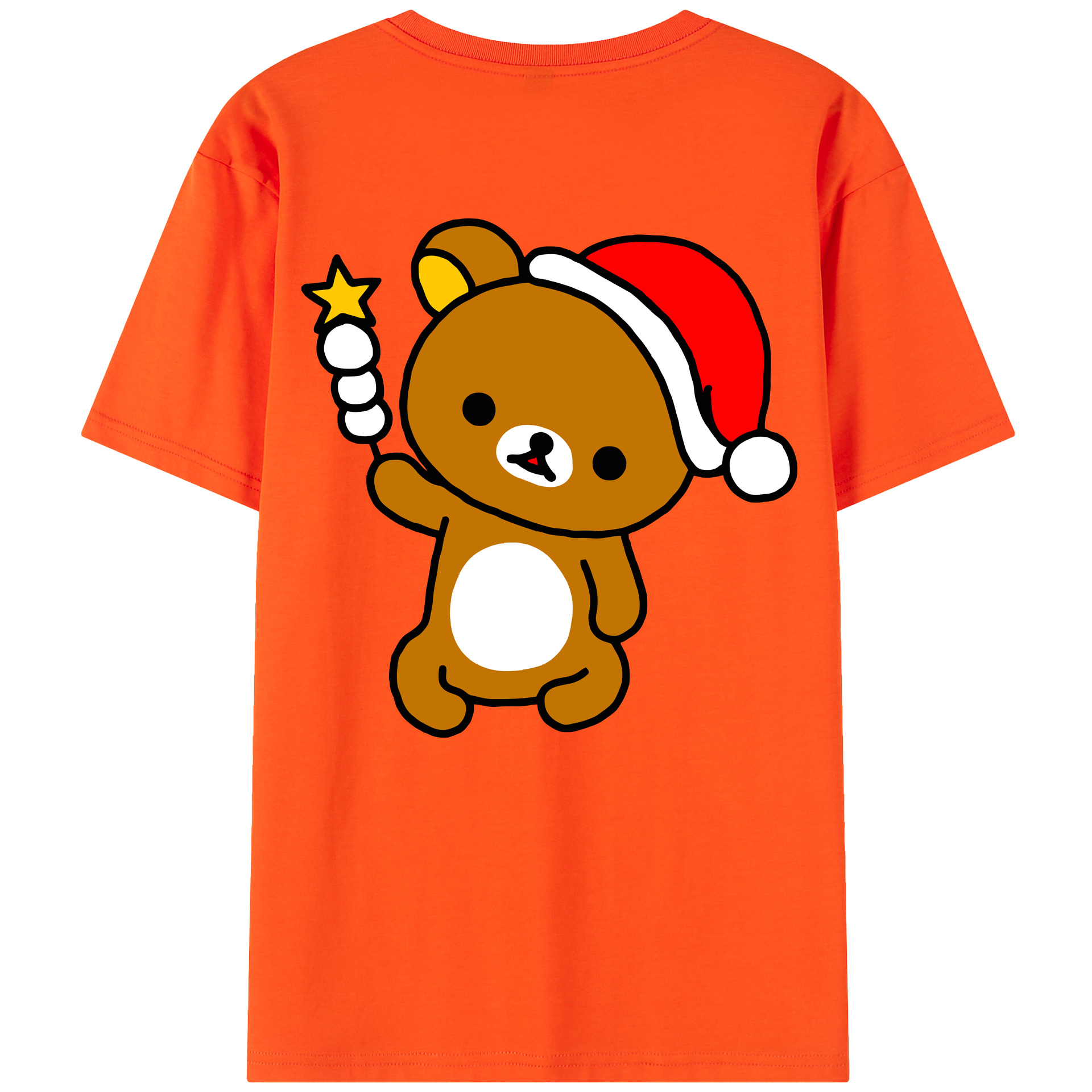 （画像用） リラックマ リラックマ キイロイトリ Rilakkuma Korilakkuma Kiiroitori 綿100％半袖Tシャツ（背面プリント）