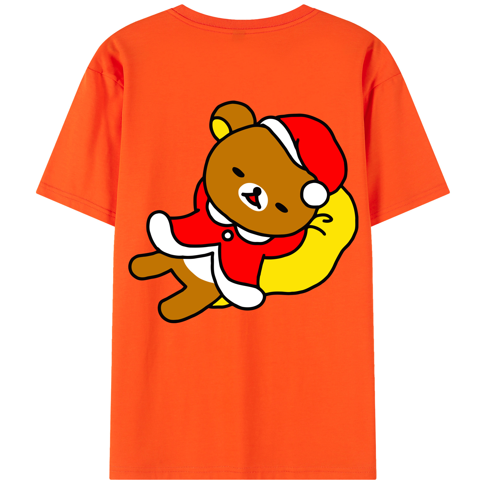 （画像用） リラックマ リラックマ キイロイトリ Rilakkuma Korilakkuma Kiiroitori 綿100％半袖Tシャツ（背面プリント）