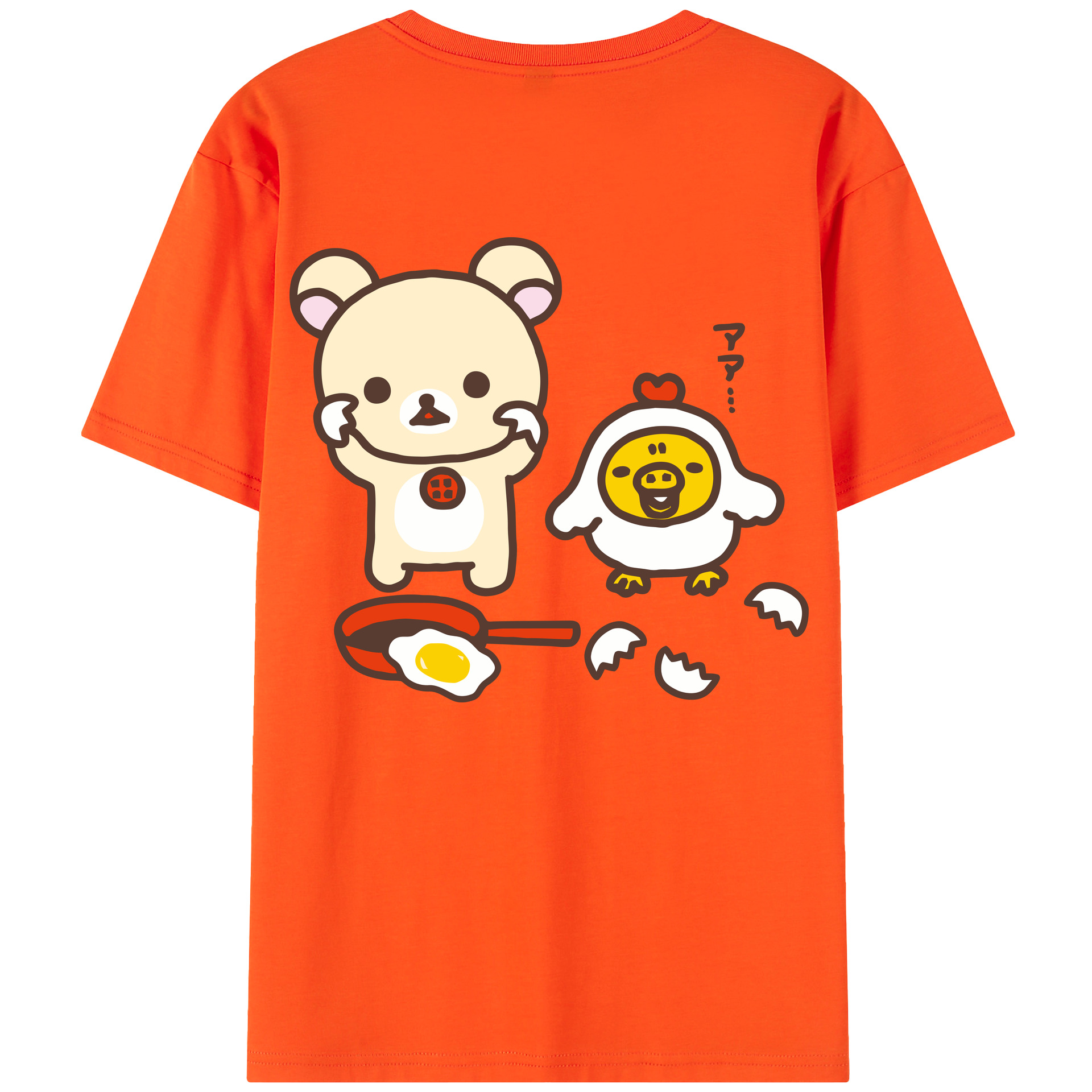 （画像用） リラックマ リラックマ キイロイトリ Rilakkuma Korilakkuma Kiiroitori 綿100％半袖Tシャツ（背面プリント）
