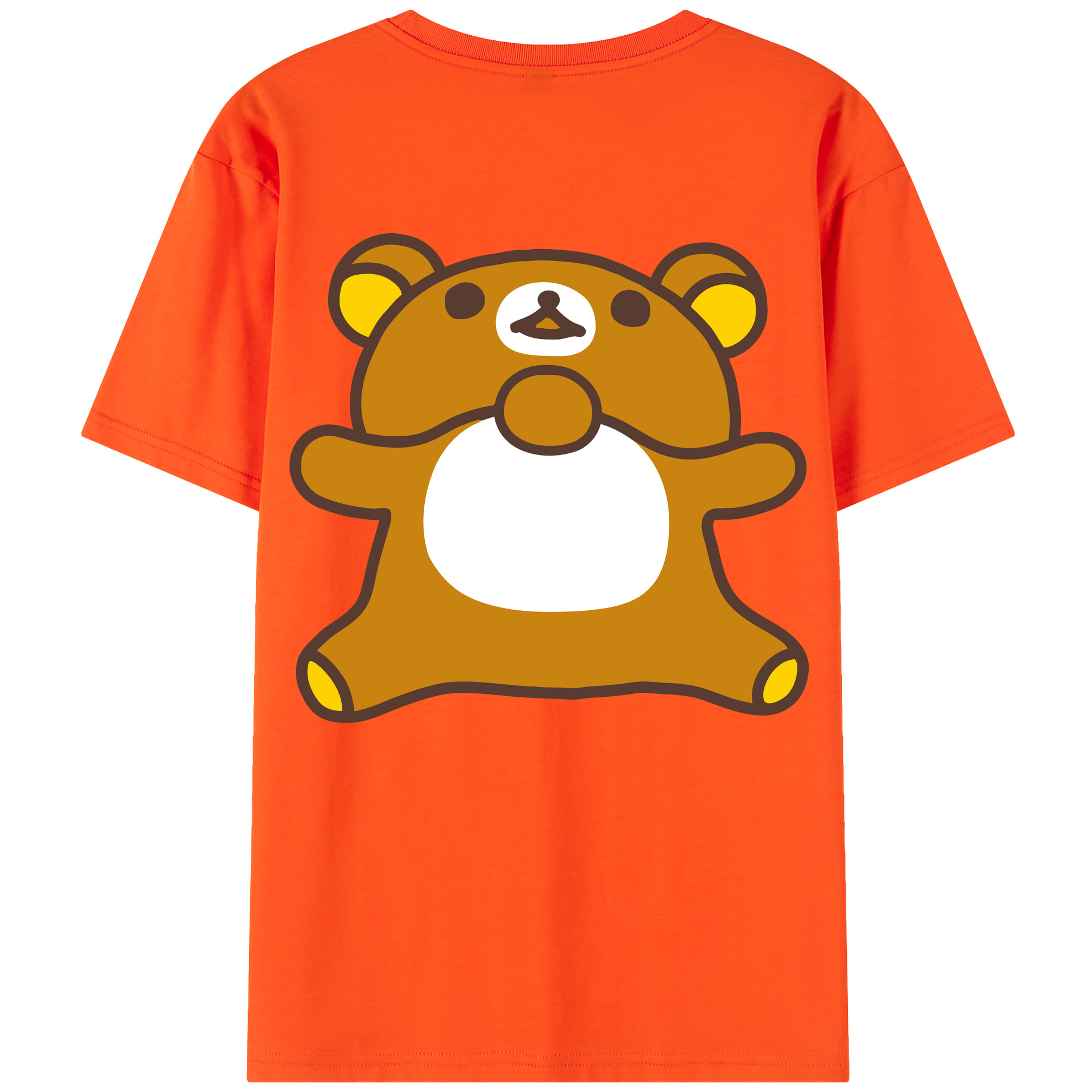（画像用） リラックマ リラックマ キイロイトリ Rilakkuma Korilakkuma Kiiroitori 綿100％半袖Tシャツ（背面プリント）