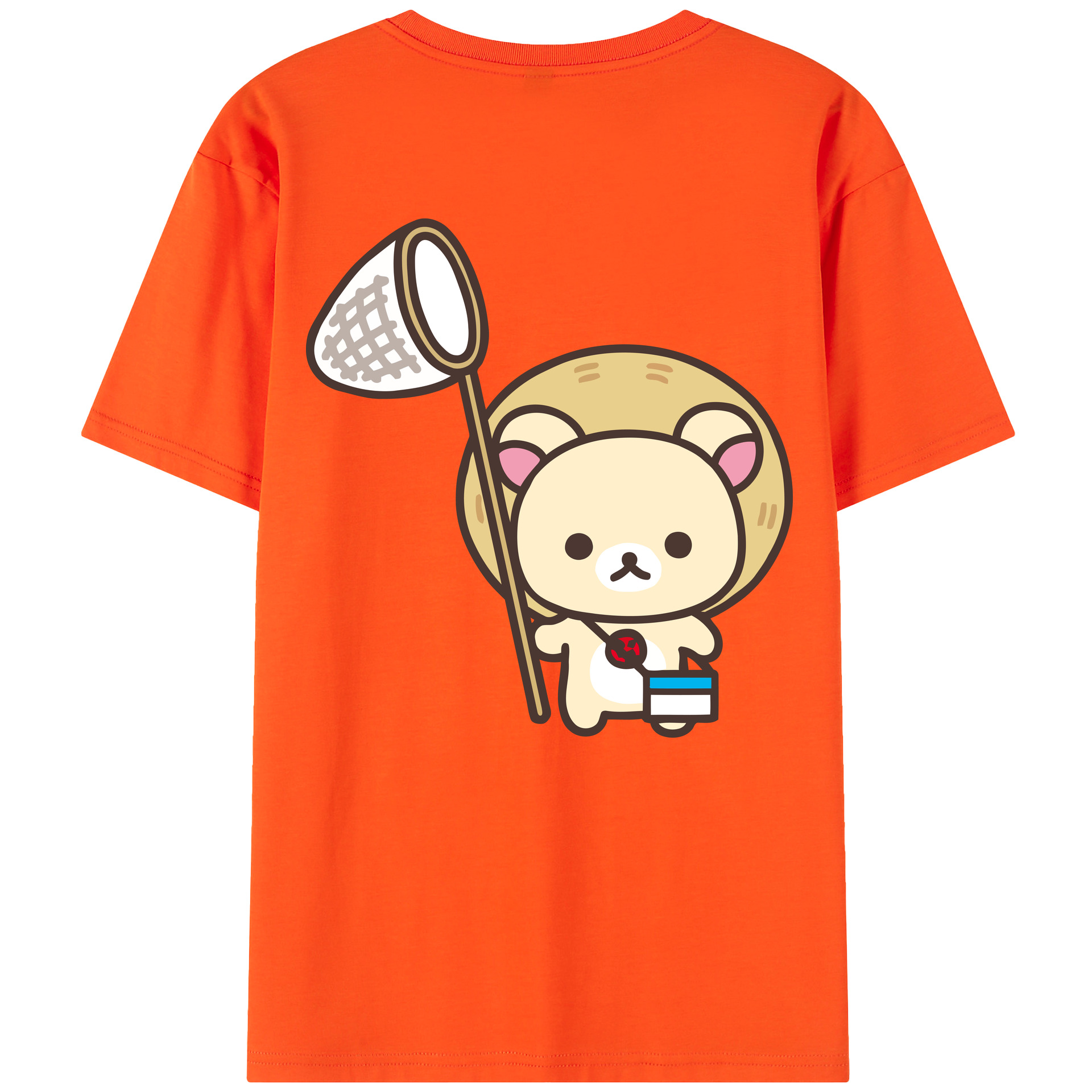 （画像用） リラックマ リラックマ キイロイトリ Rilakkuma Korilakkuma Kiiroitori 綿100％半袖Tシャツ（背面プリント）
