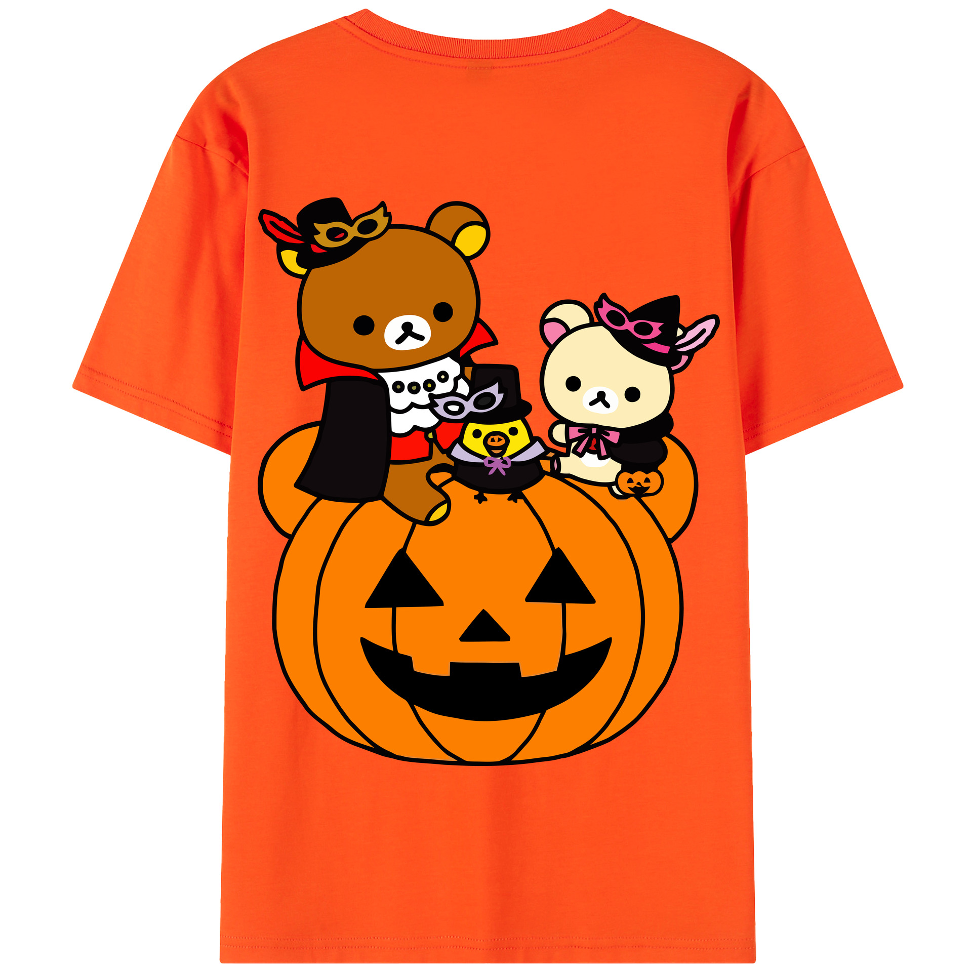 （画像用） リラックマ リラックマ キイロイトリ Rilakkuma Korilakkuma Kiiroitori 綿100％半袖Tシャツ（背面プリント）