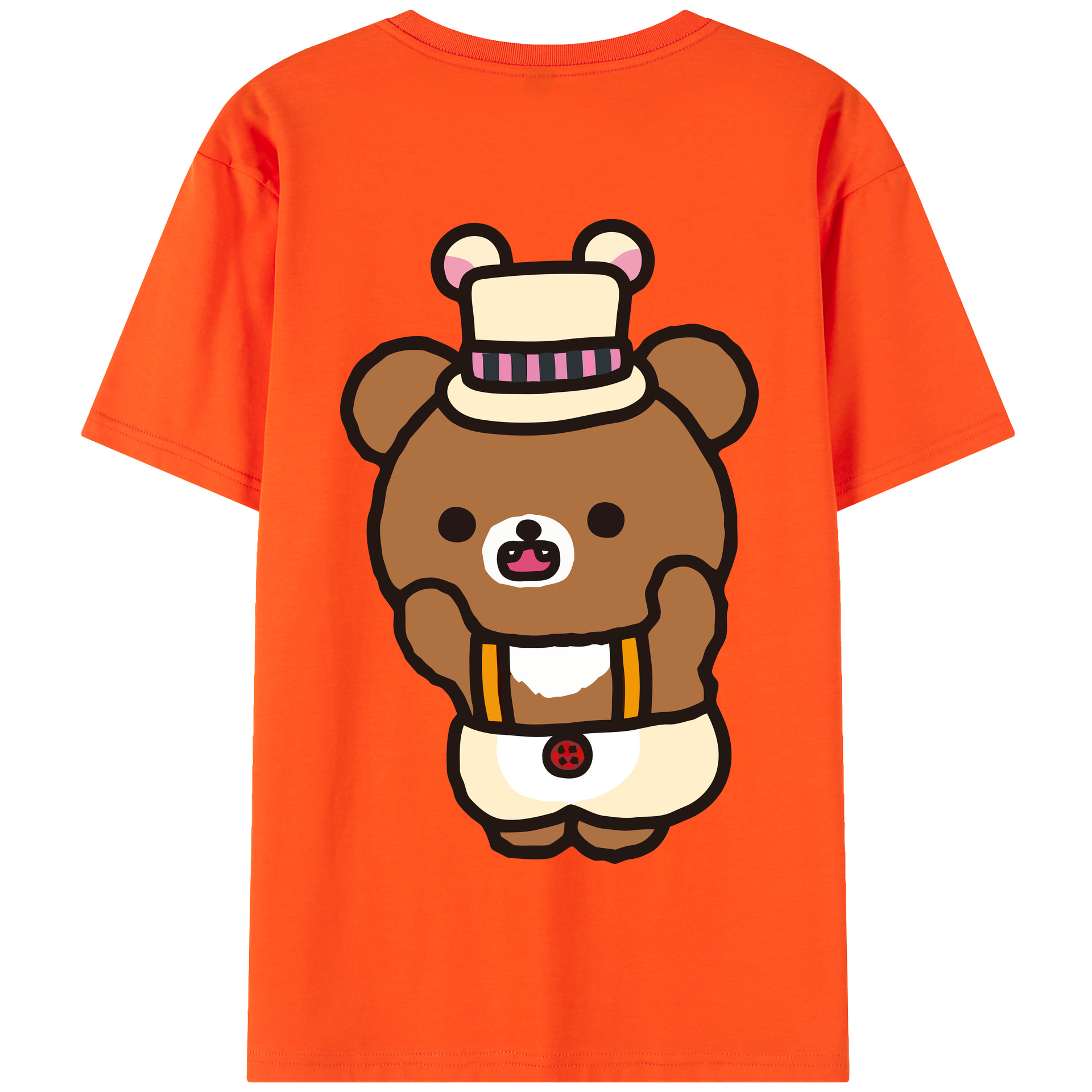 （画像用） リラックマ リラックマ キイロイトリ Rilakkuma Korilakkuma Kiiroitori 綿100％半袖Tシャツ（背面プリント）