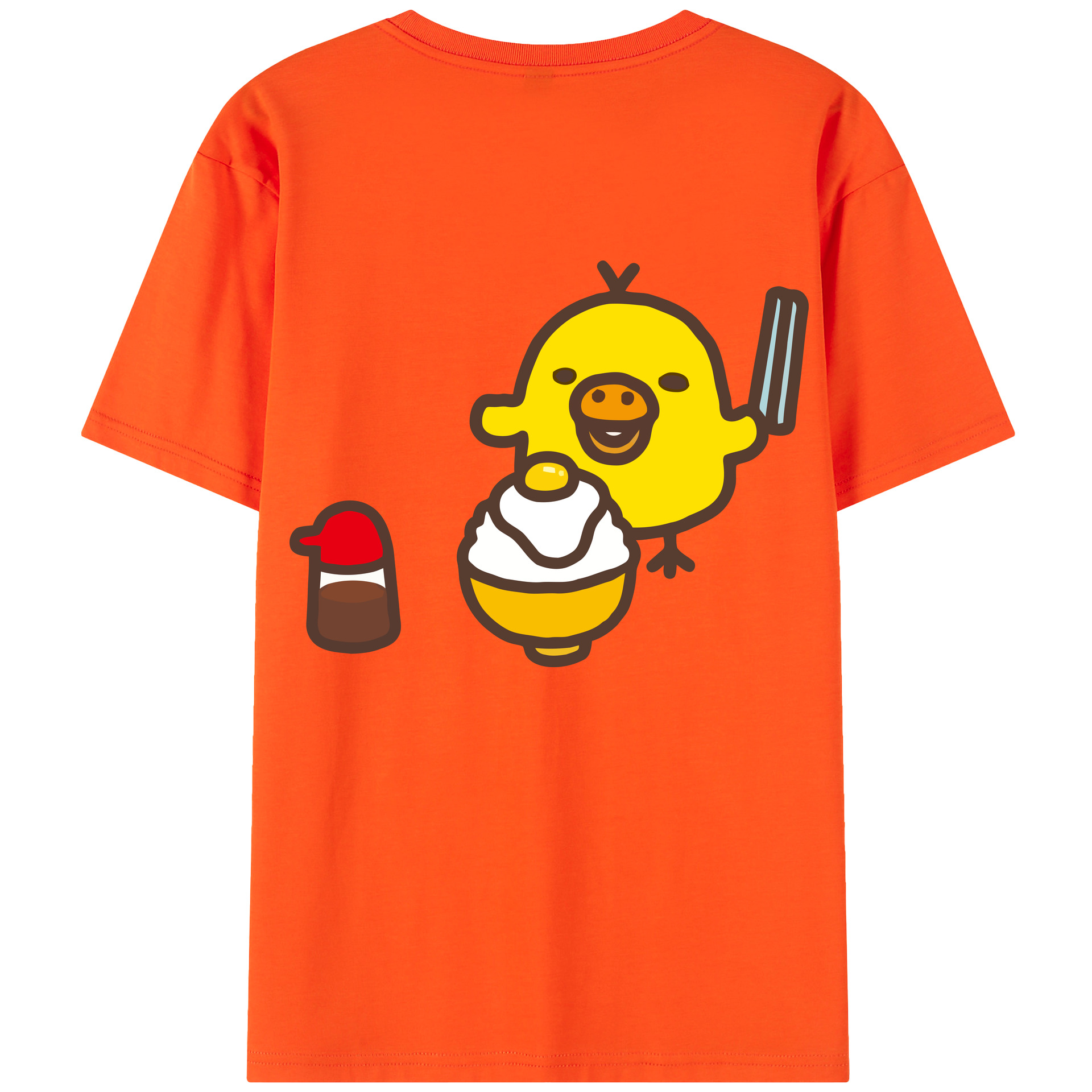 （画像用） リラックマ リラックマ キイロイトリ Rilakkuma Korilakkuma Kiiroitori 綿100％半袖Tシャツ（背面プリント）