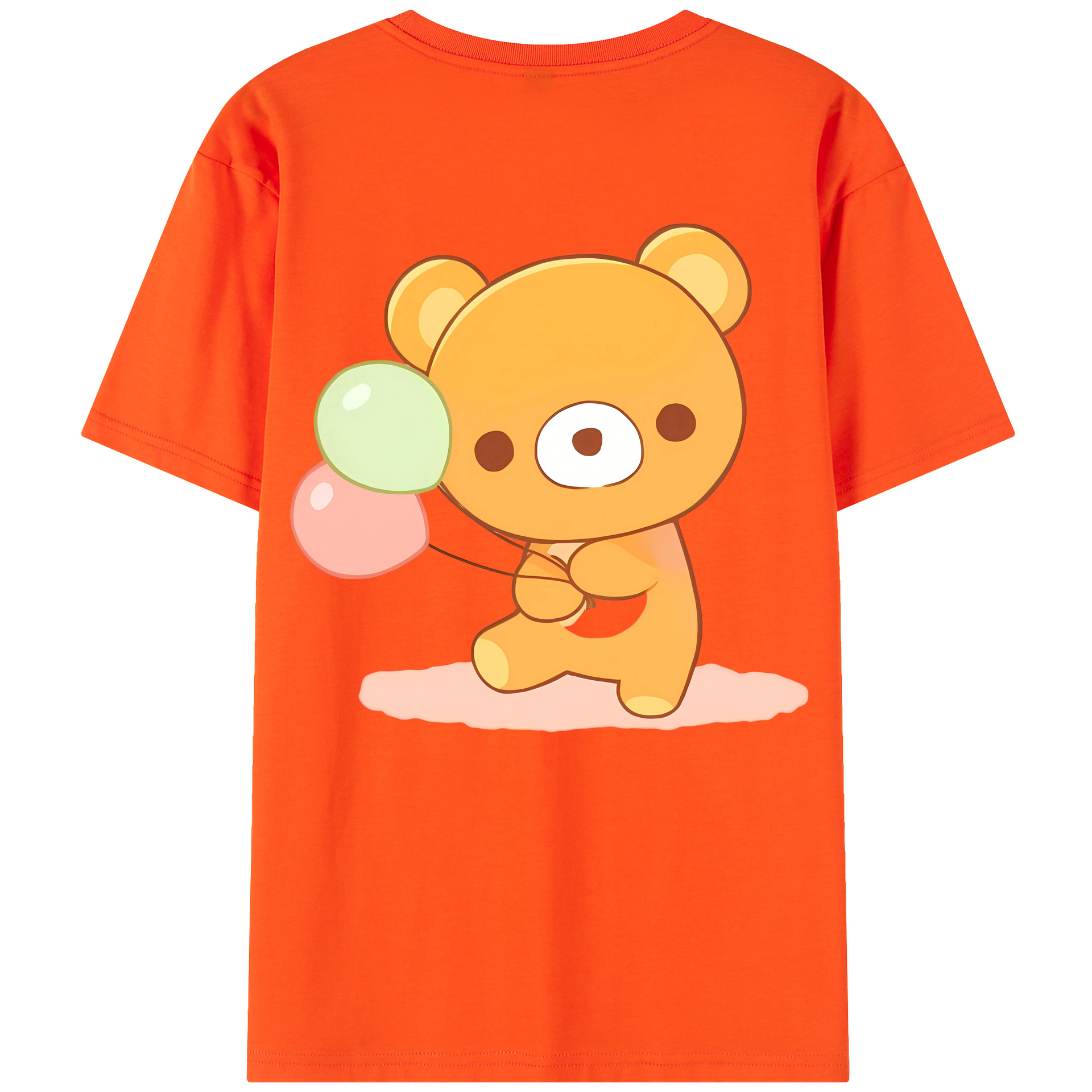 （画像用） リラックマ リラックマ キイロイトリ Rilakkuma Korilakkuma Kiiroitori 綿100％半袖Tシャツ（背面プリント）