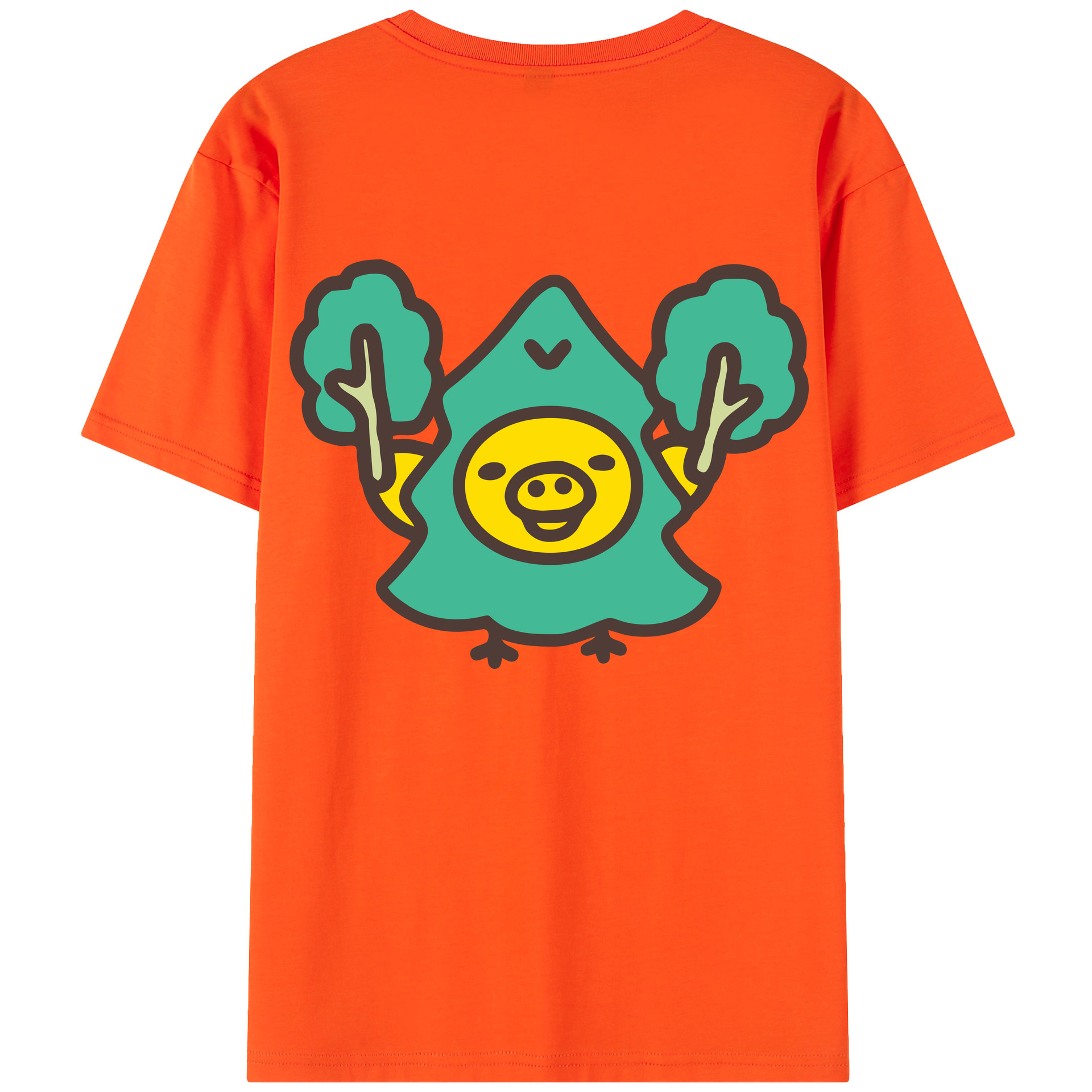 （画像用） リラックマ リラックマ キイロイトリ Rilakkuma Korilakkuma Kiiroitori 綿100％半袖Tシャツ（背面プリント）