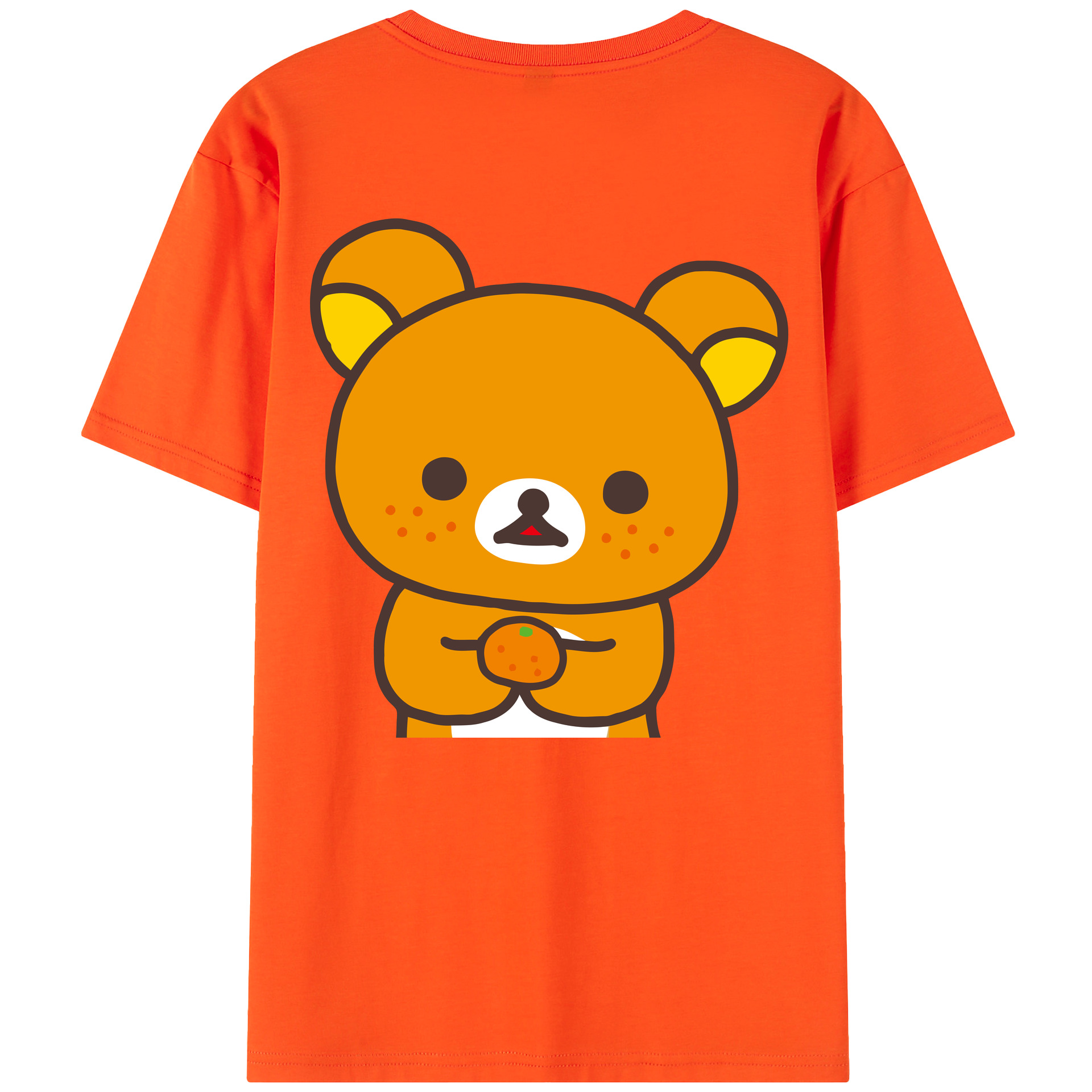 （画像用） リラックマ リラックマ キイロイトリ Rilakkuma Korilakkuma Kiiroitori 綿100％半袖Tシャツ（背面プリント）