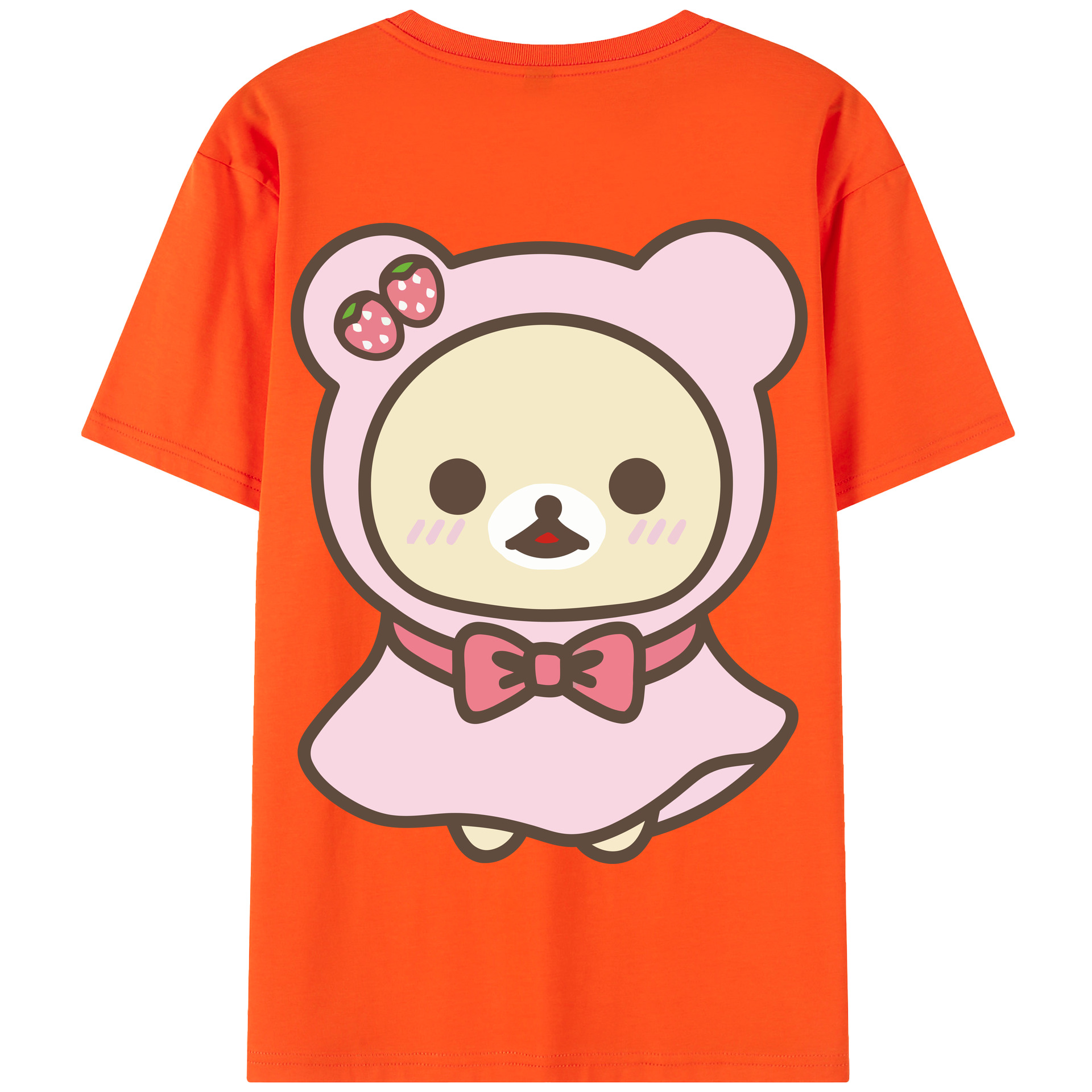 （画像用） リラックマ リラックマ キイロイトリ Rilakkuma Korilakkuma Kiiroitori 綿100％半袖Tシャツ（背面プリント）