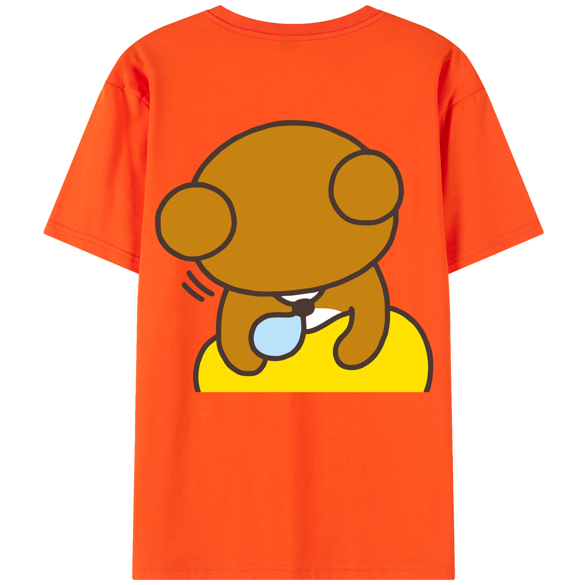 （画像用） リラックマ リラックマ キイロイトリ Rilakkuma Korilakkuma Kiiroitori 綿100％半袖Tシャツ（背面プリント）