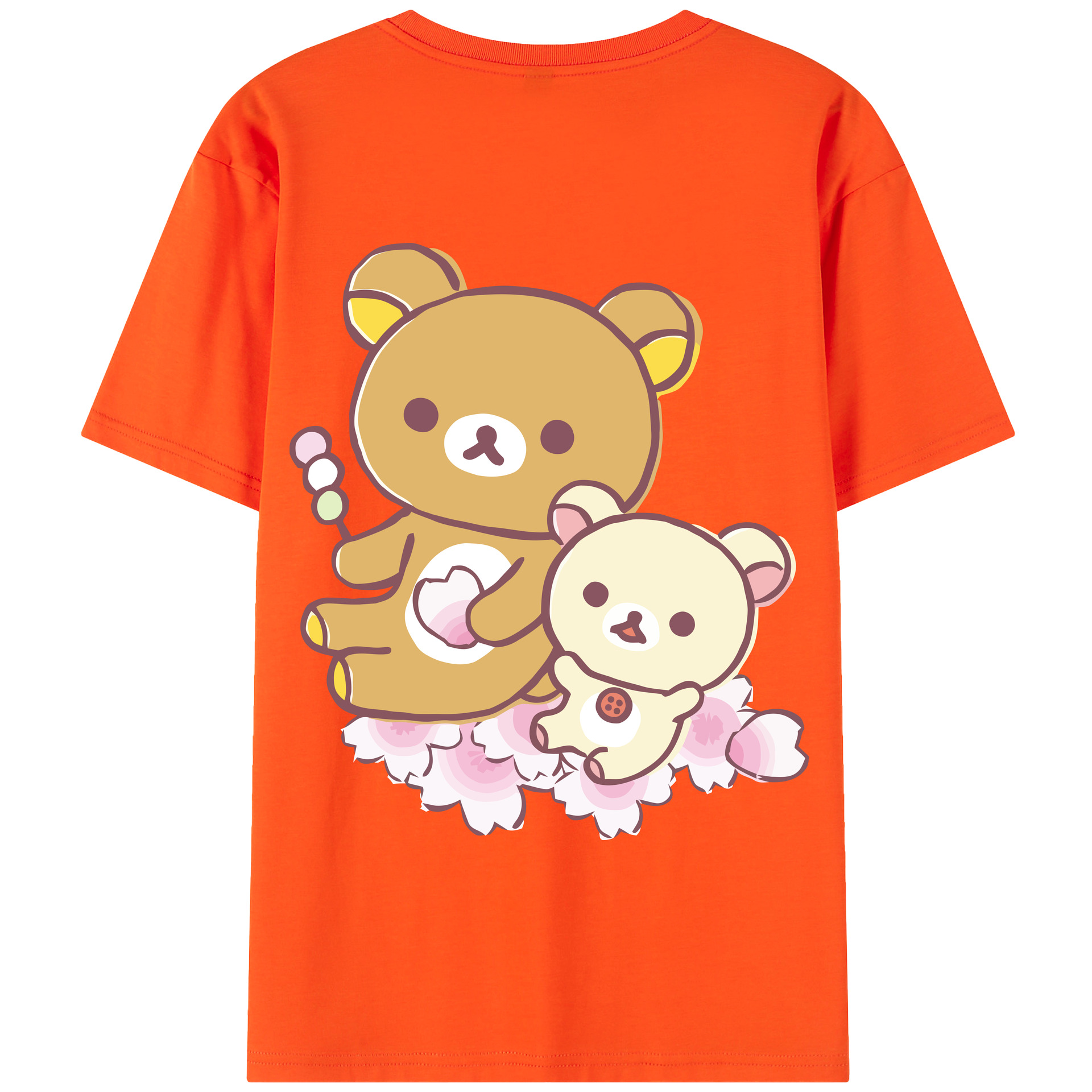 （画像用） リラックマ リラックマ キイロイトリ Rilakkuma Korilakkuma Kiiroitori 綿100％半袖Tシャツ（背面プリント）