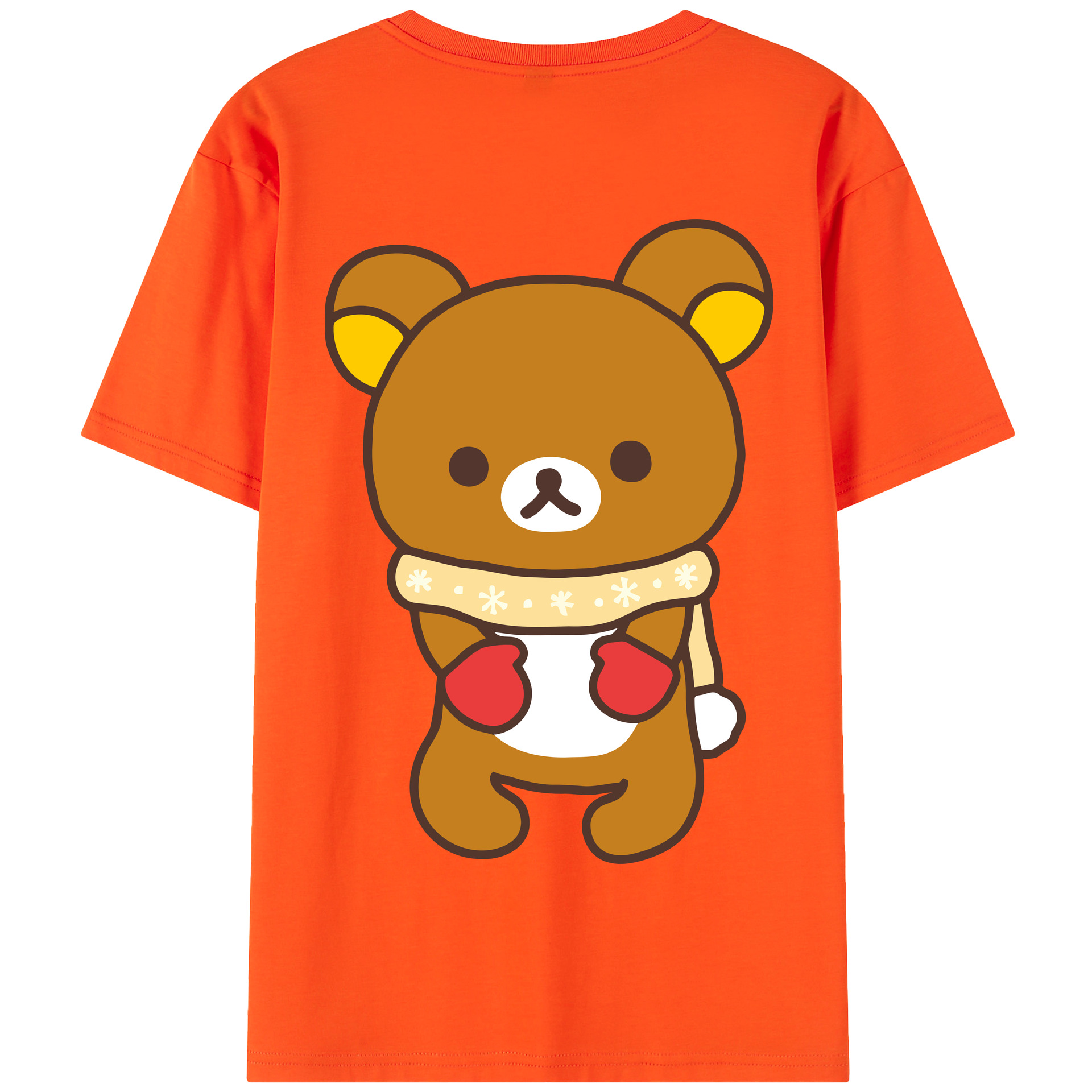 （画像用） リラックマ リラックマ キイロイトリ Rilakkuma Korilakkuma Kiiroitori 綿100％半袖Tシャツ（背面プリント）
