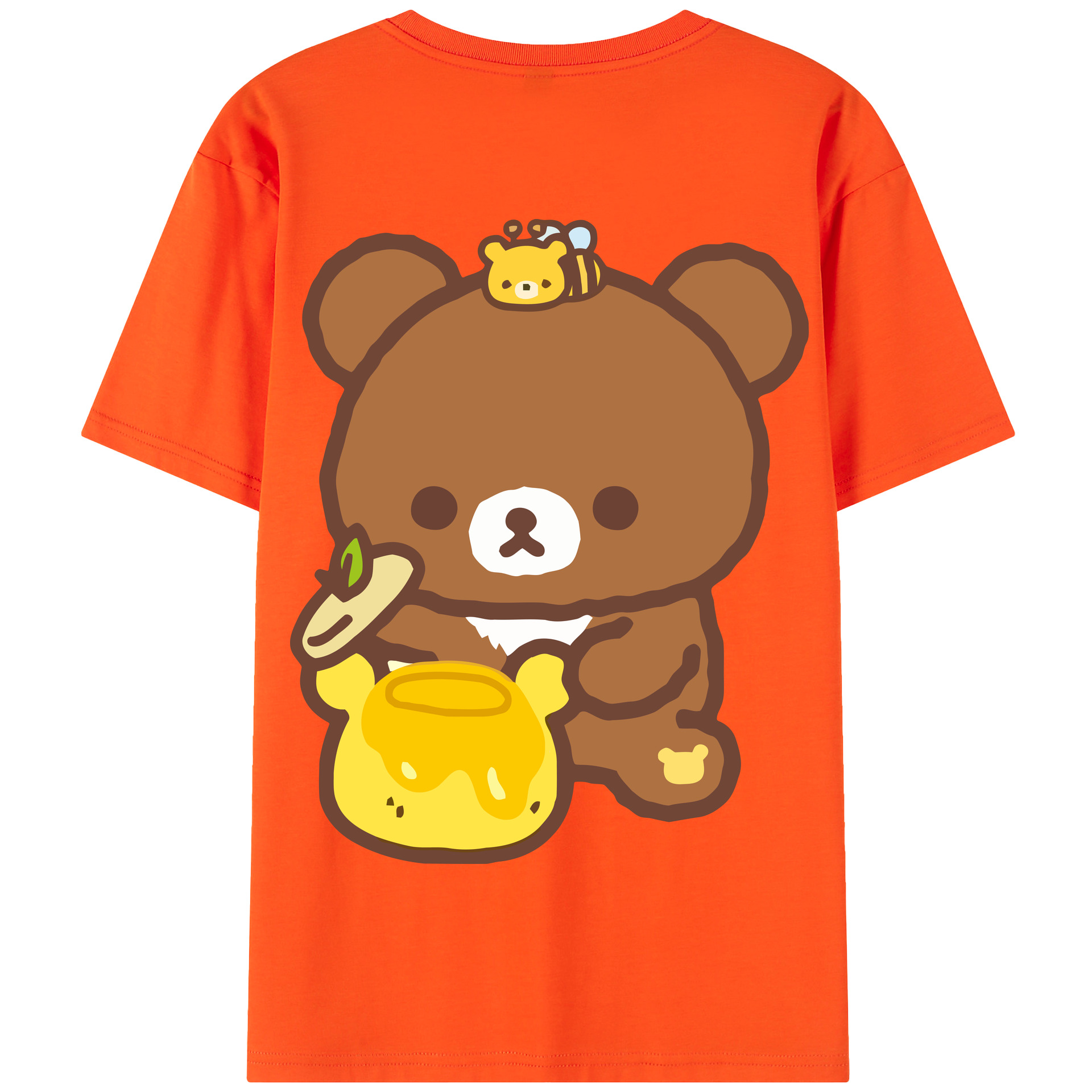 （画像用） リラックマ リラックマ キイロイトリ Rilakkuma Korilakkuma Kiiroitori 綿100％半袖Tシャツ（背面プリント）
