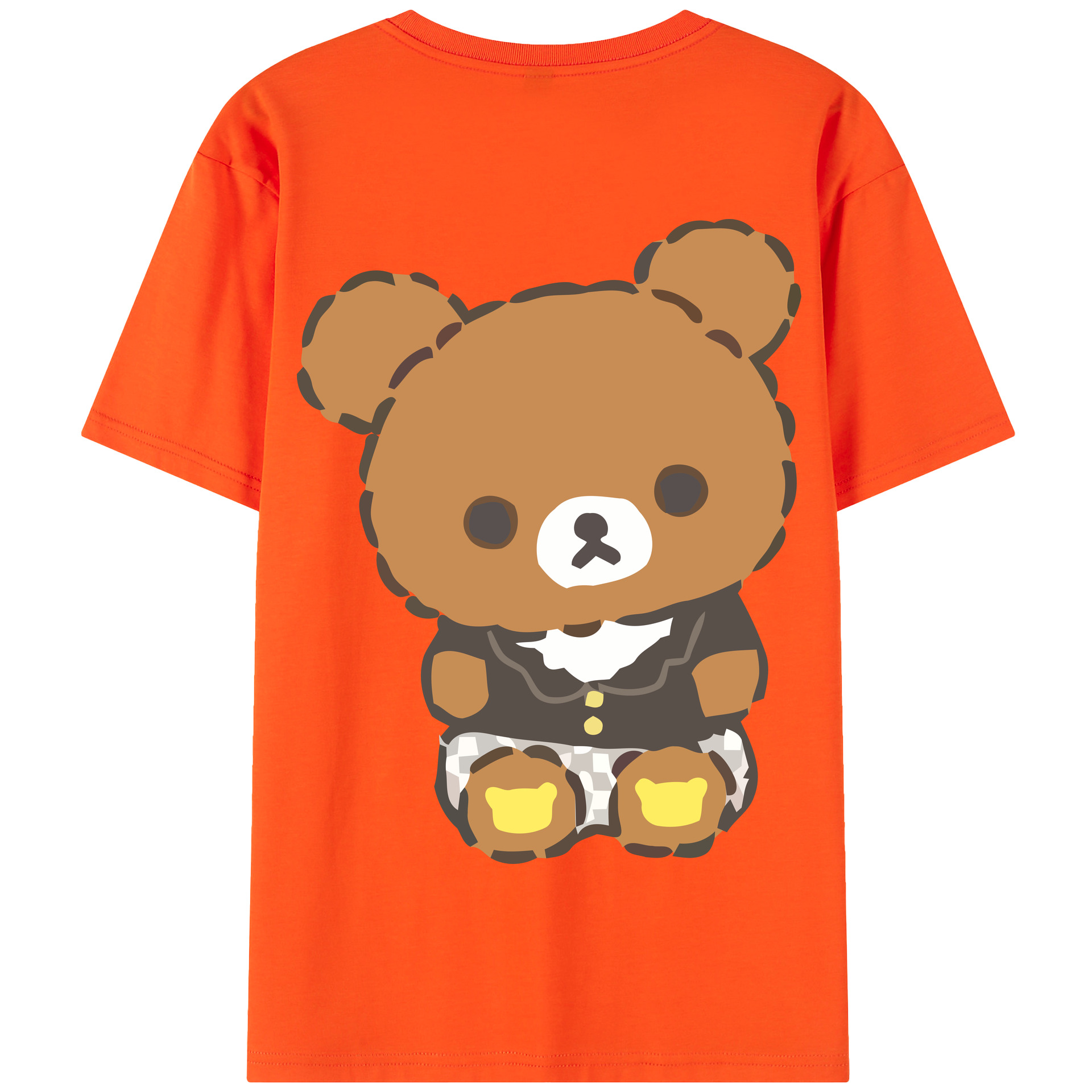（画像用） リラックマ リラックマ キイロイトリ Rilakkuma Korilakkuma Kiiroitori 綿100％半袖Tシャツ（背面プリント）
